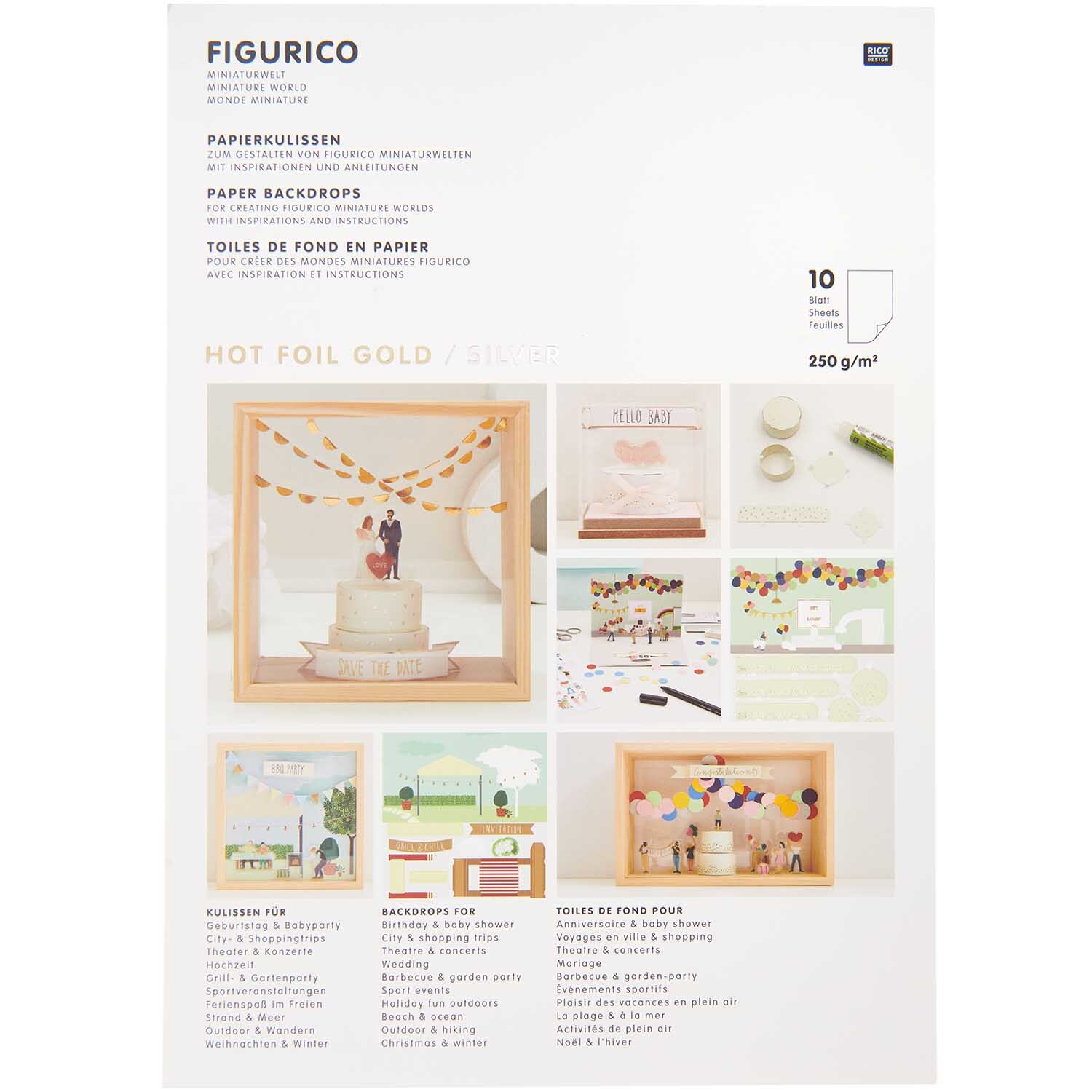 Figurico Papierkulissen Block DIN A4 10 Blatt