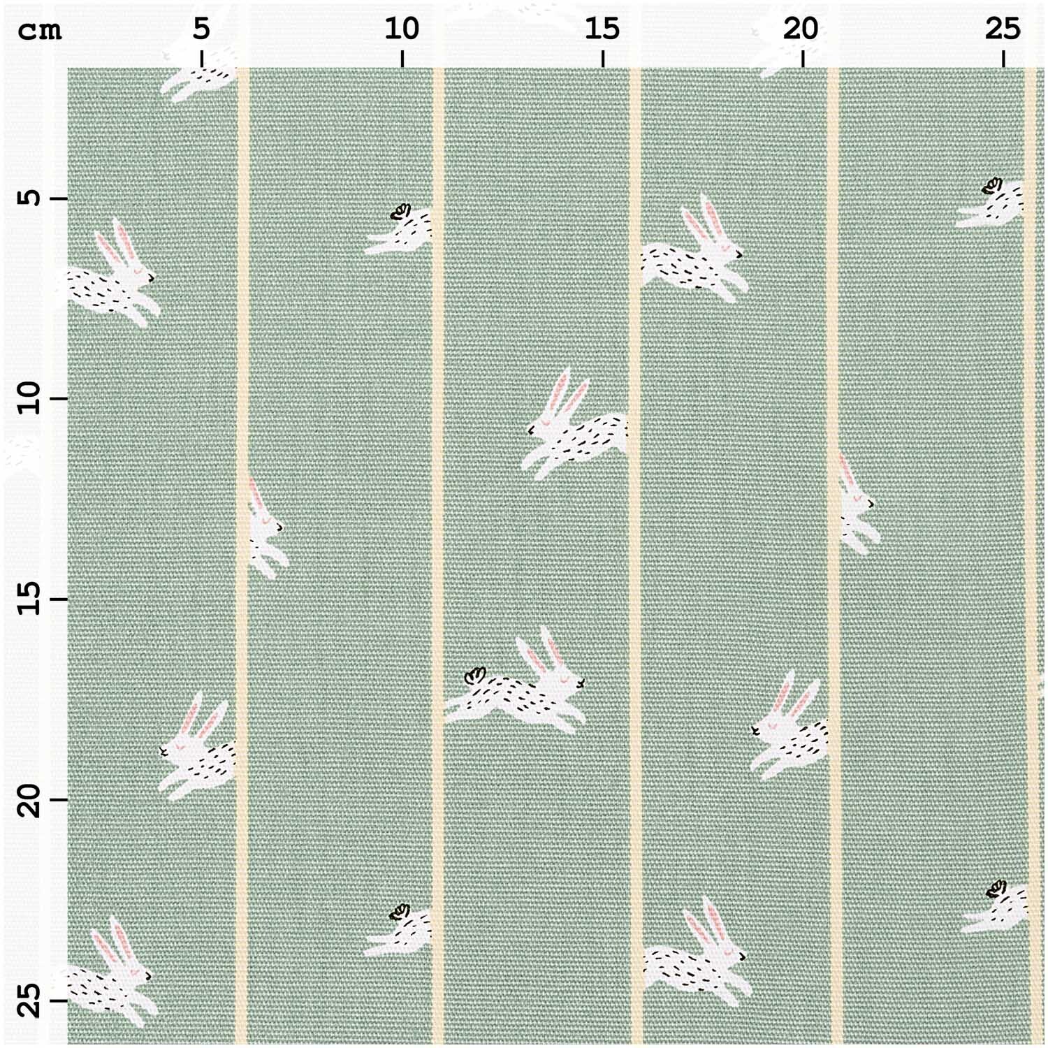 Druckstoff Canvas Bunny Hop mint 50x140cm