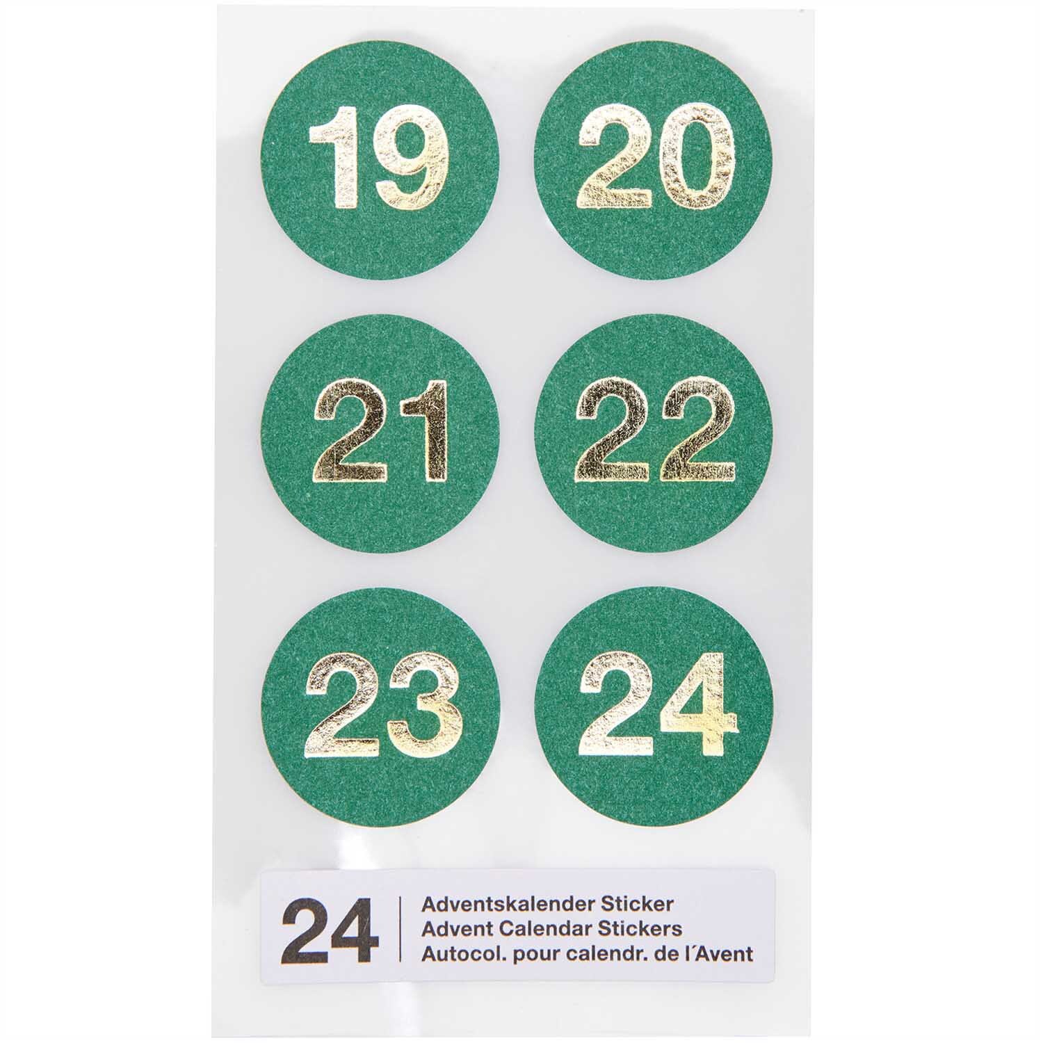 Paper Poetry Adventskalender Sticker Zahlen 1-24