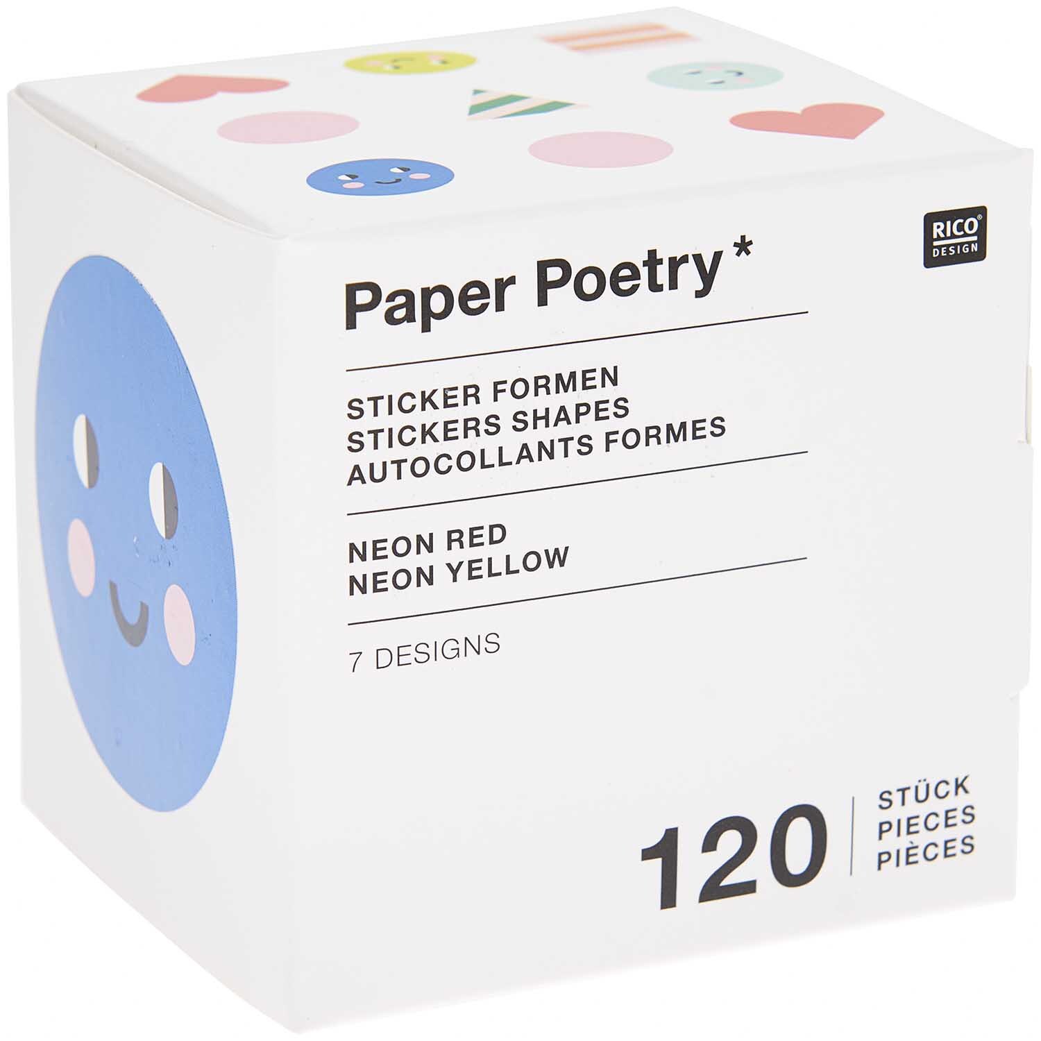 Paper Poetry Sticker Formen 5,5cm 120 Stück auf der Rolle