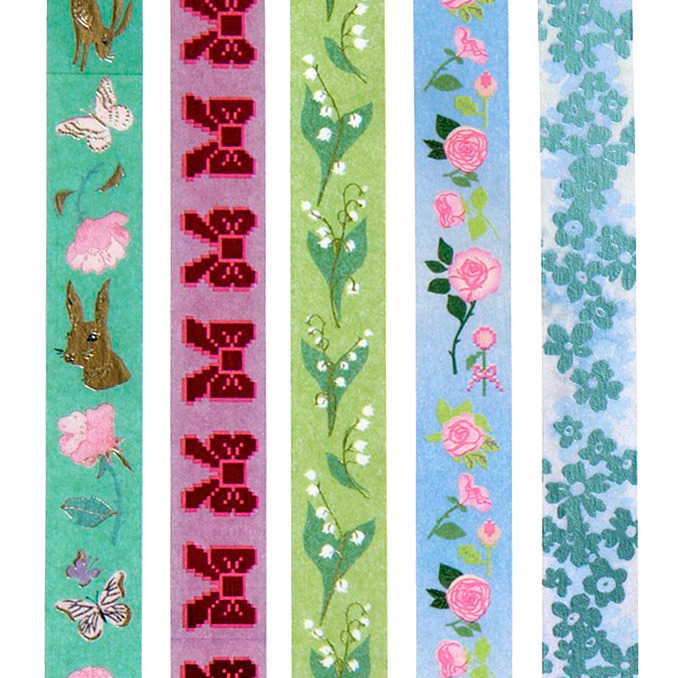 Paper Poetry Tape Set La Vie En Rose Grün/Blau