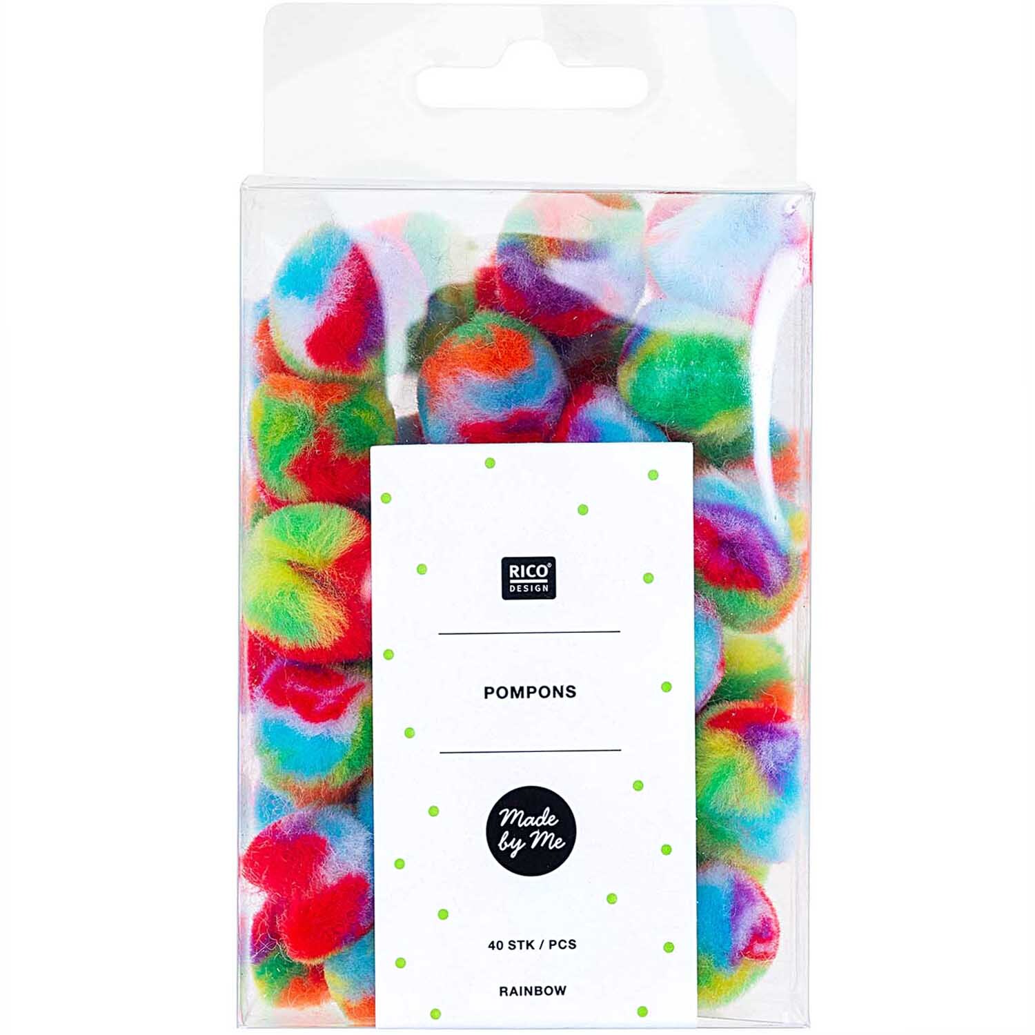 Pompons Regenbogen 25mm 40 Stück