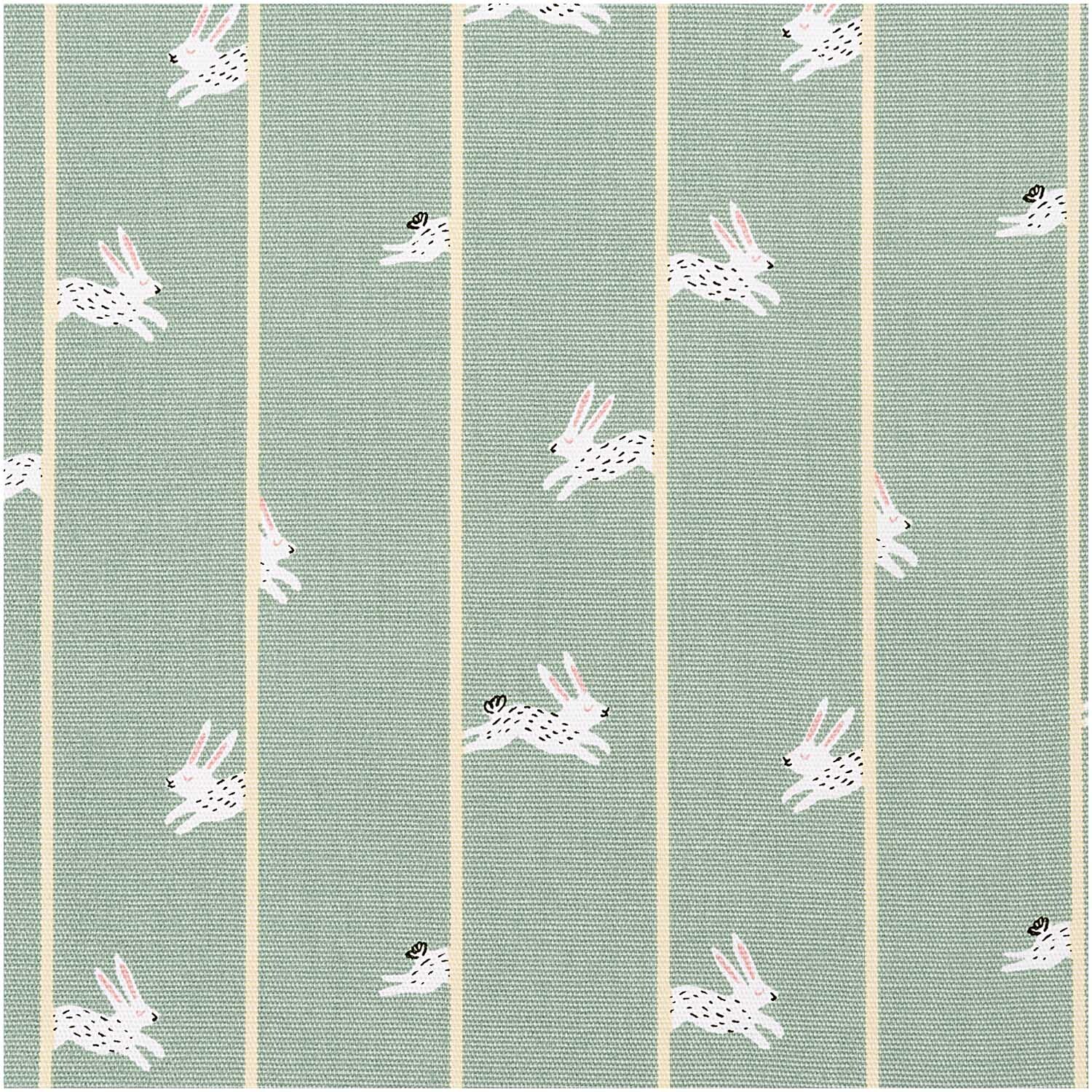 Druckstoff Canvas Bunny Hop mint 140cm