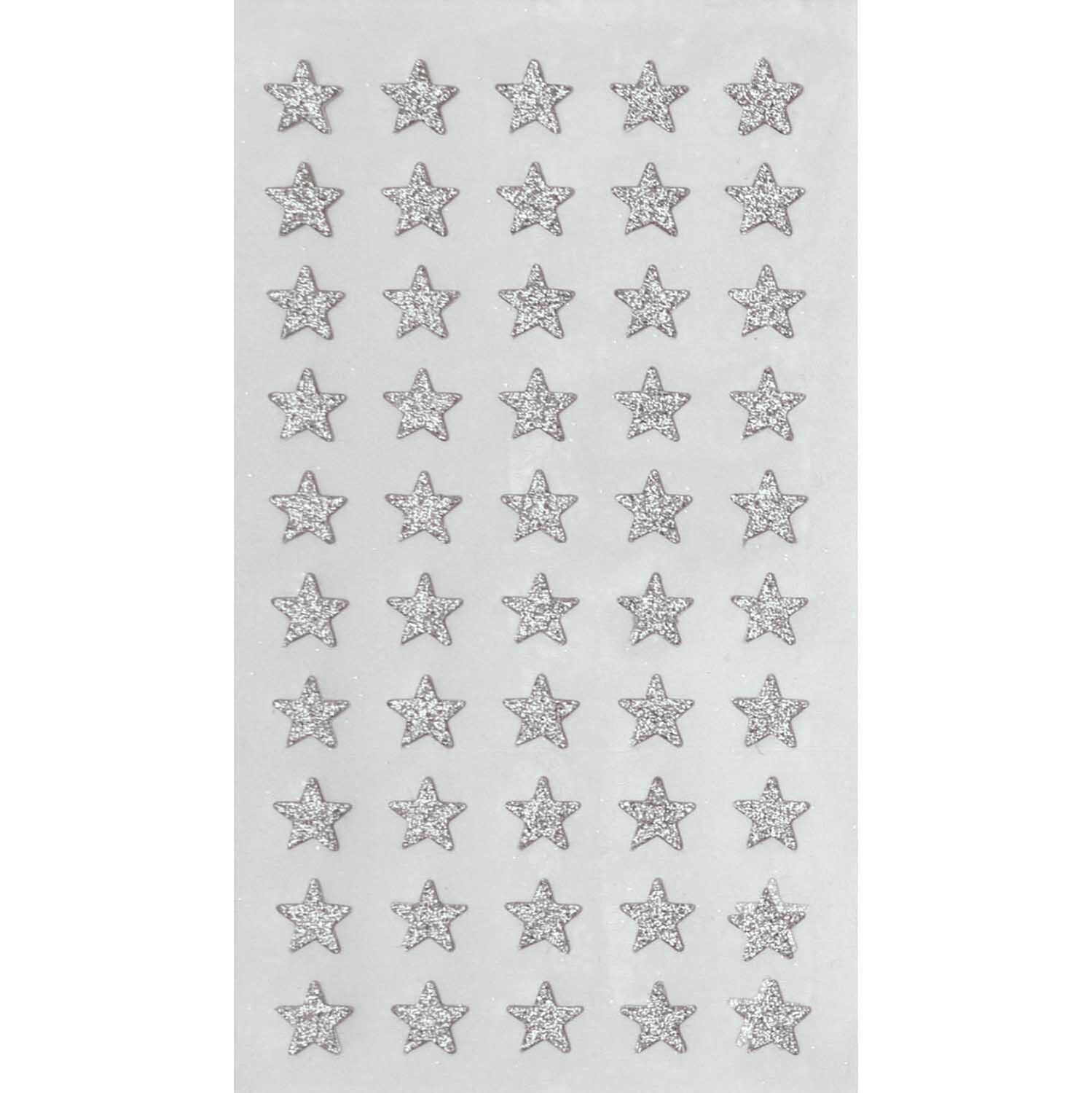 Paper Poetry Sticker Sterne Glitter silber 4 Blatt