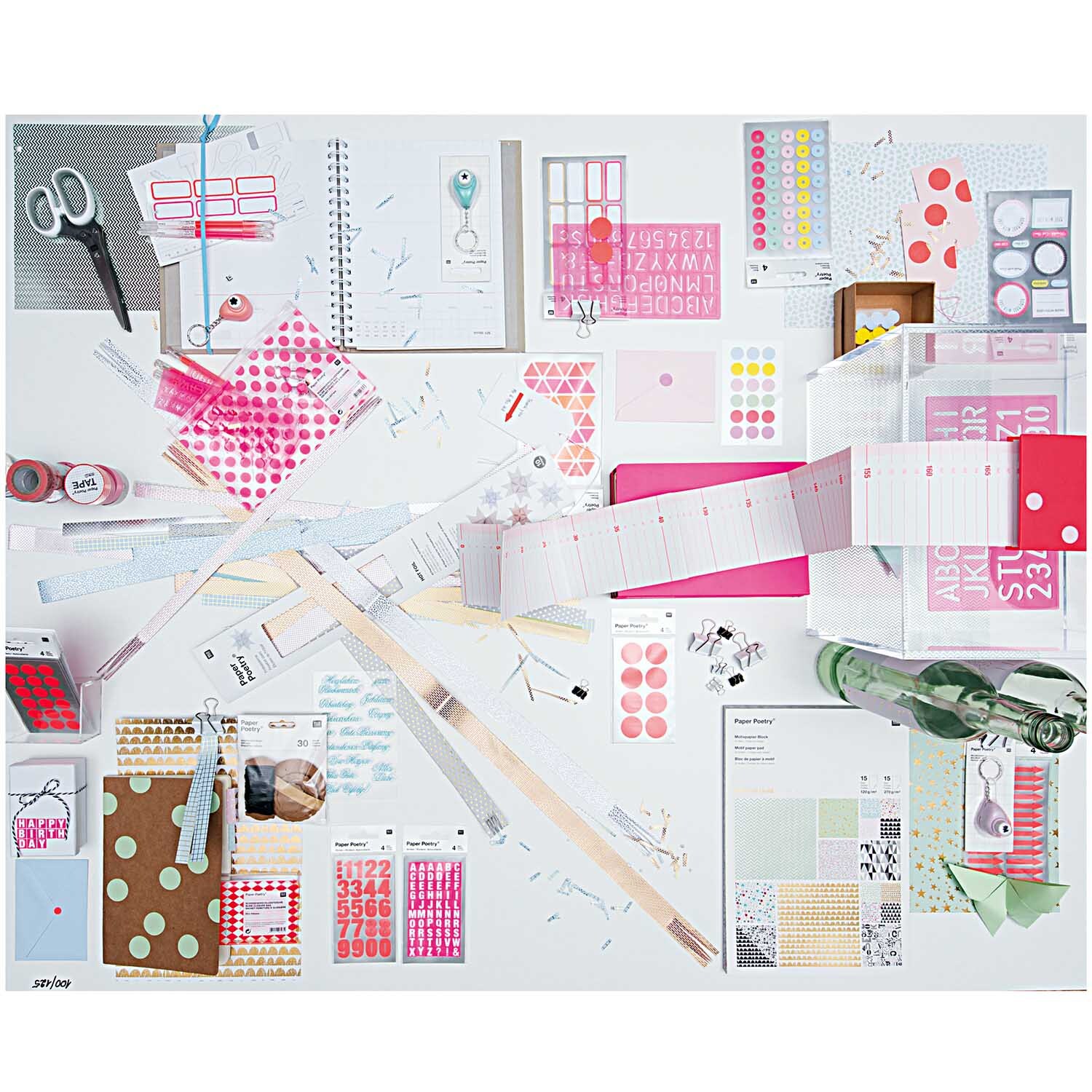 Paper Poetry OfficeSticker Dreiecke rot-orange-pink 4 Bogen