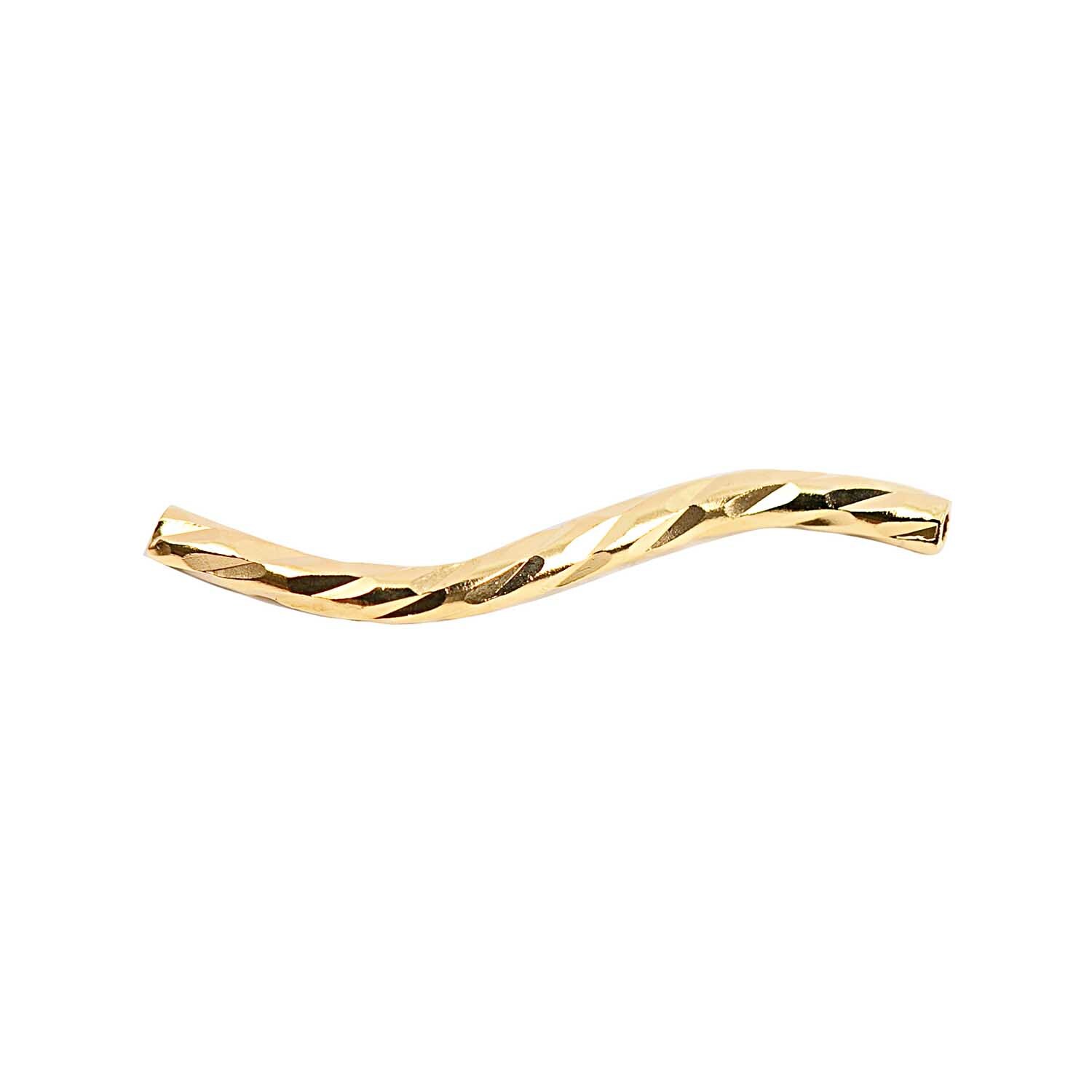 Röhre gold 21x2mm gewellt fein geriffelt 20 Stück