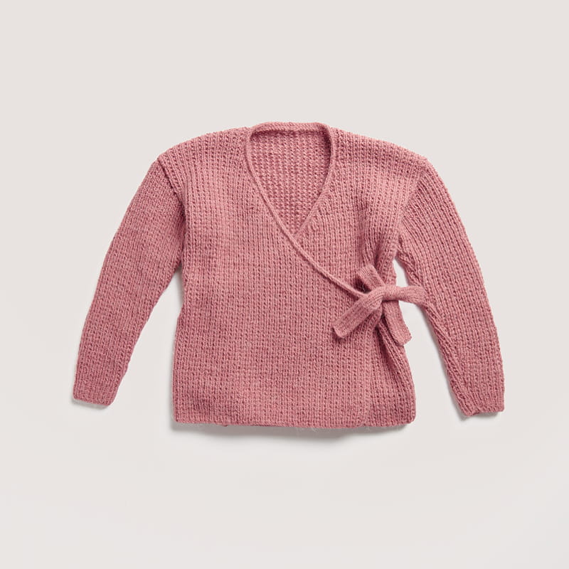 Gestrickte Wickeljacke in Rosa für Kinder