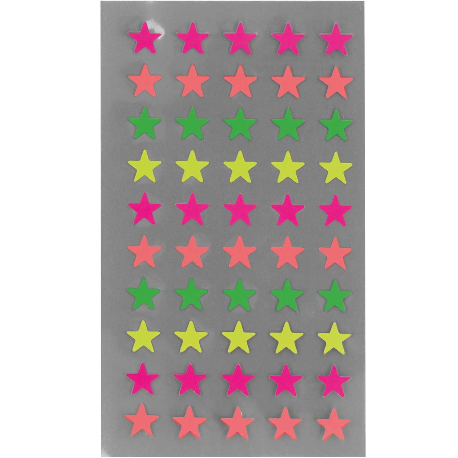 Paper Poetry Sticker Sterne neon 4 Blatt