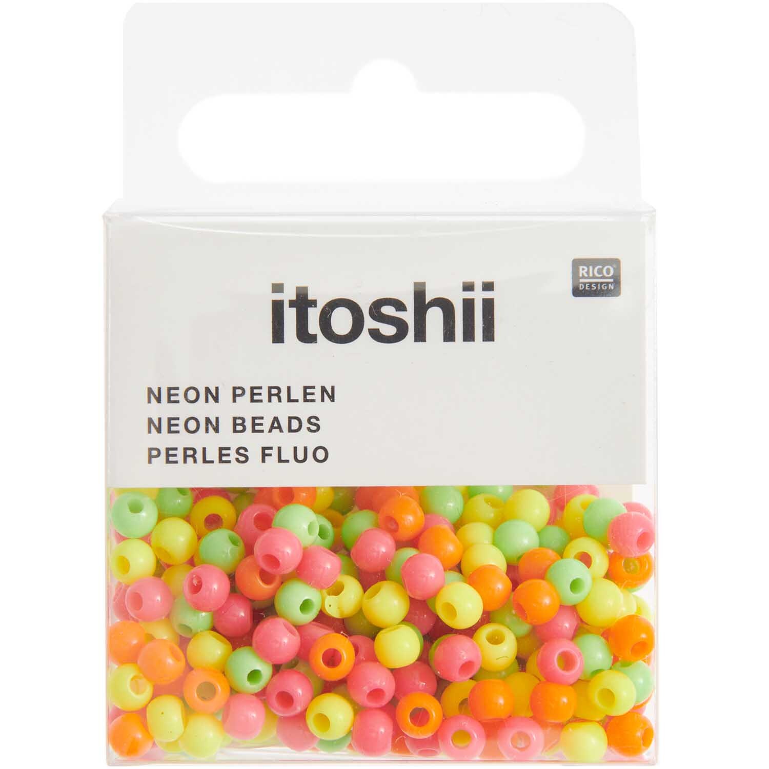 itoshii Kunststoffperlen neon Mix 4mm 300 Stück