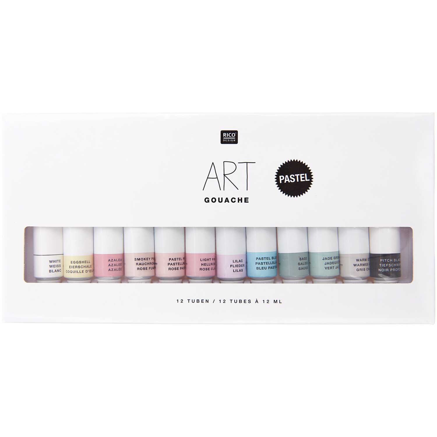 ART Gouache Set Pastell 12x 12ml