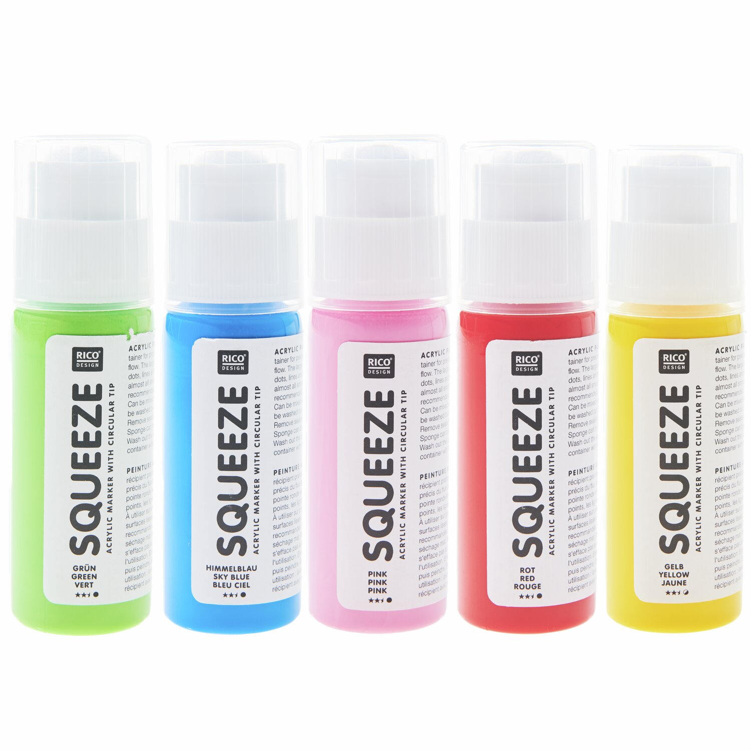 Squeeze Acrylic Marker Set Basic Rainbow 