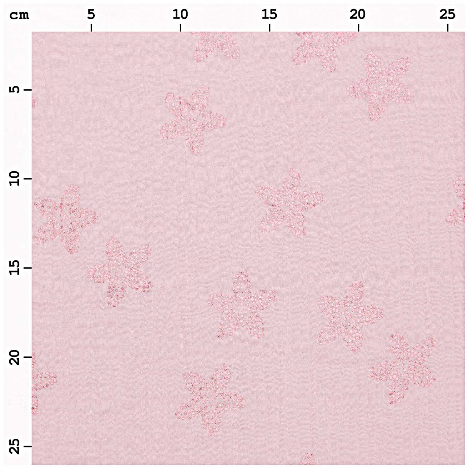 Stoffabschnitt Krinkelmusselin rosa 50x140cm Hot Foil