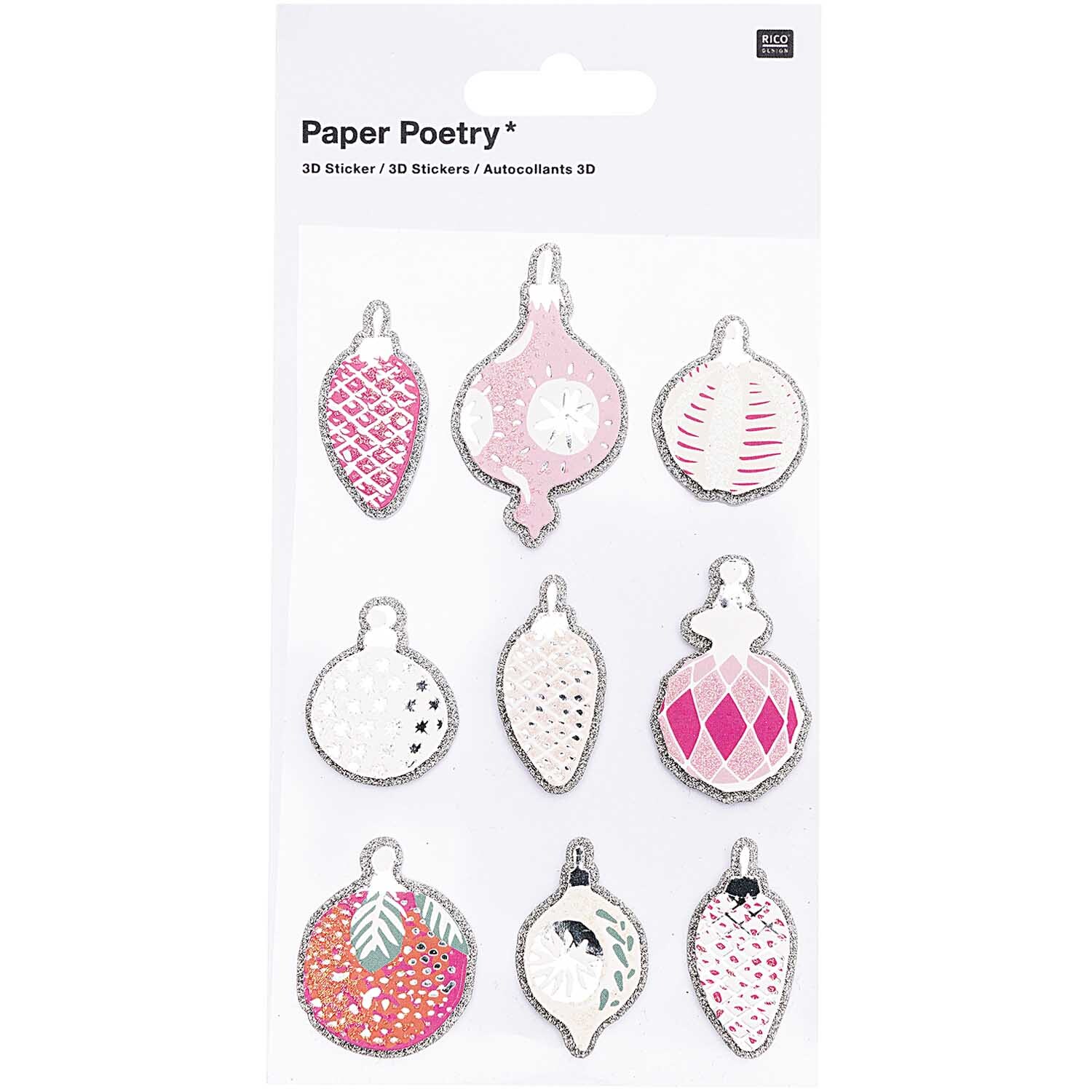 Paper Poetry 3D Sticker Baumschmuck pastell