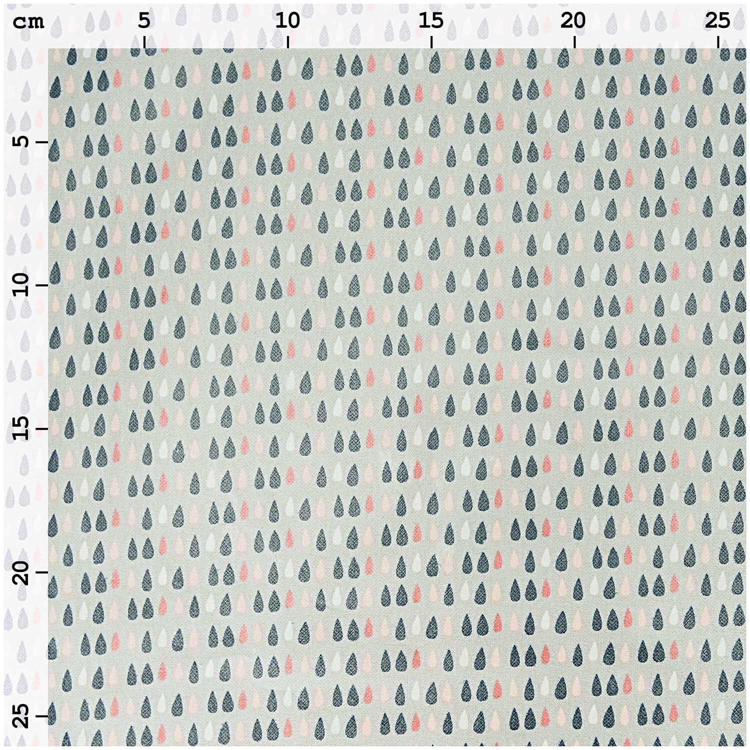 Druckstoff Tropfen grau 140cm beschichtet