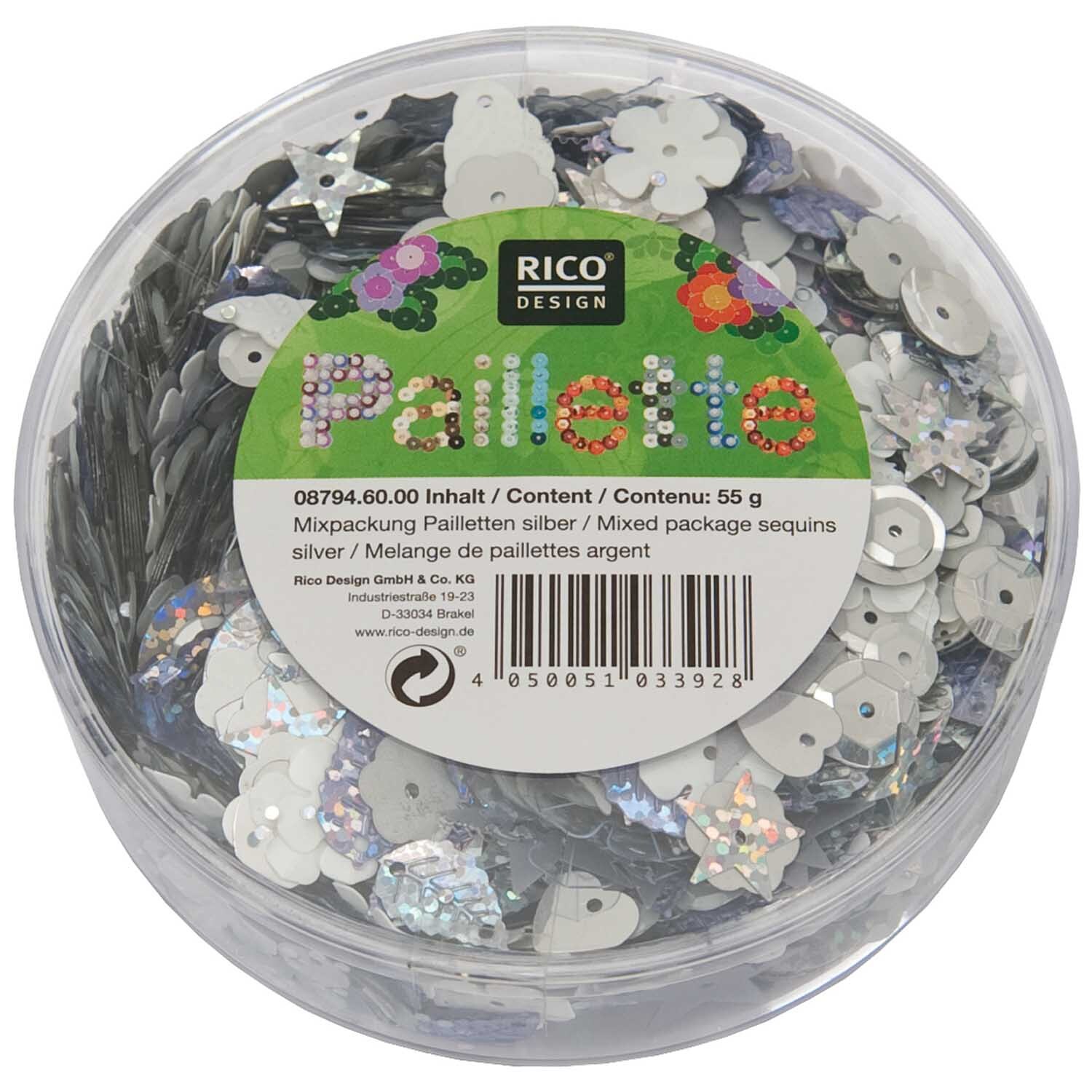 Pailletten Mix silber 55g