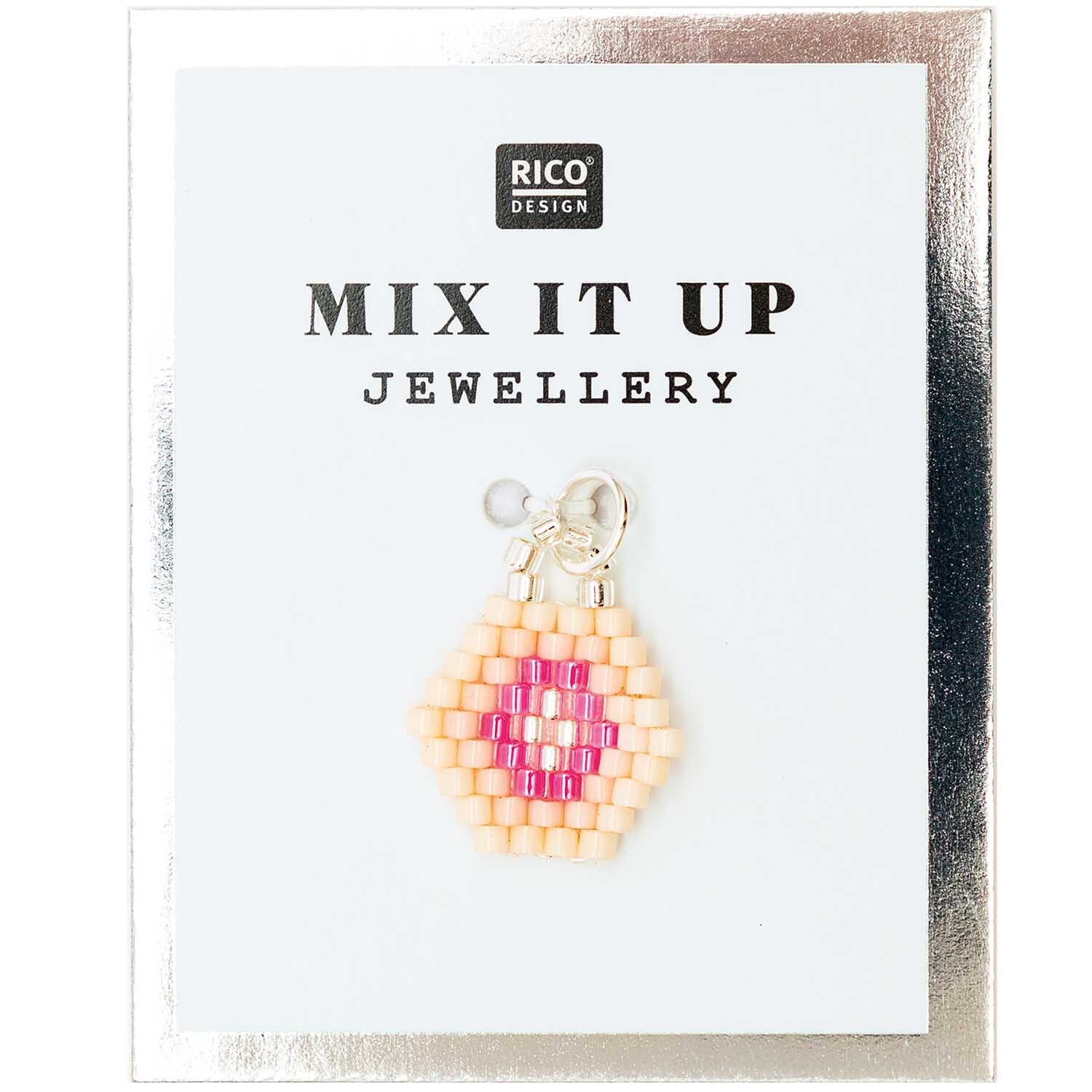 Mix it Up - Jewellery Brick Stitch Sechseck rosa 14x16mm