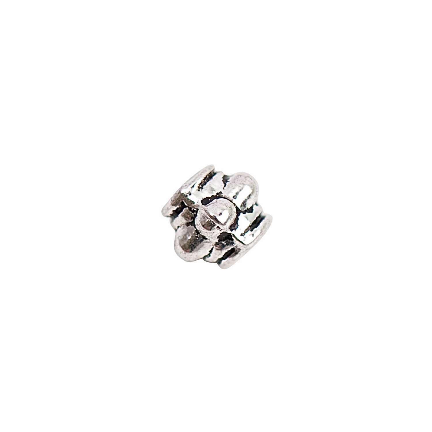 Perle Ornament silber 3x4mm 35 Stück