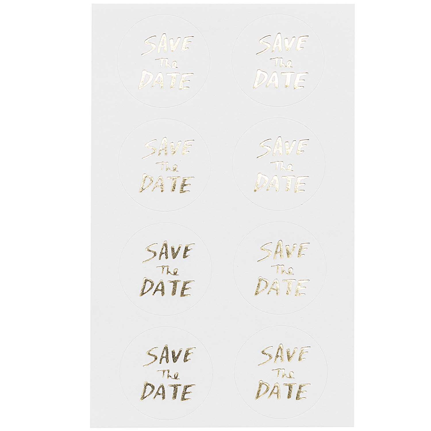 Paper Poetry Sticker Save the Date gold 4 Blatt