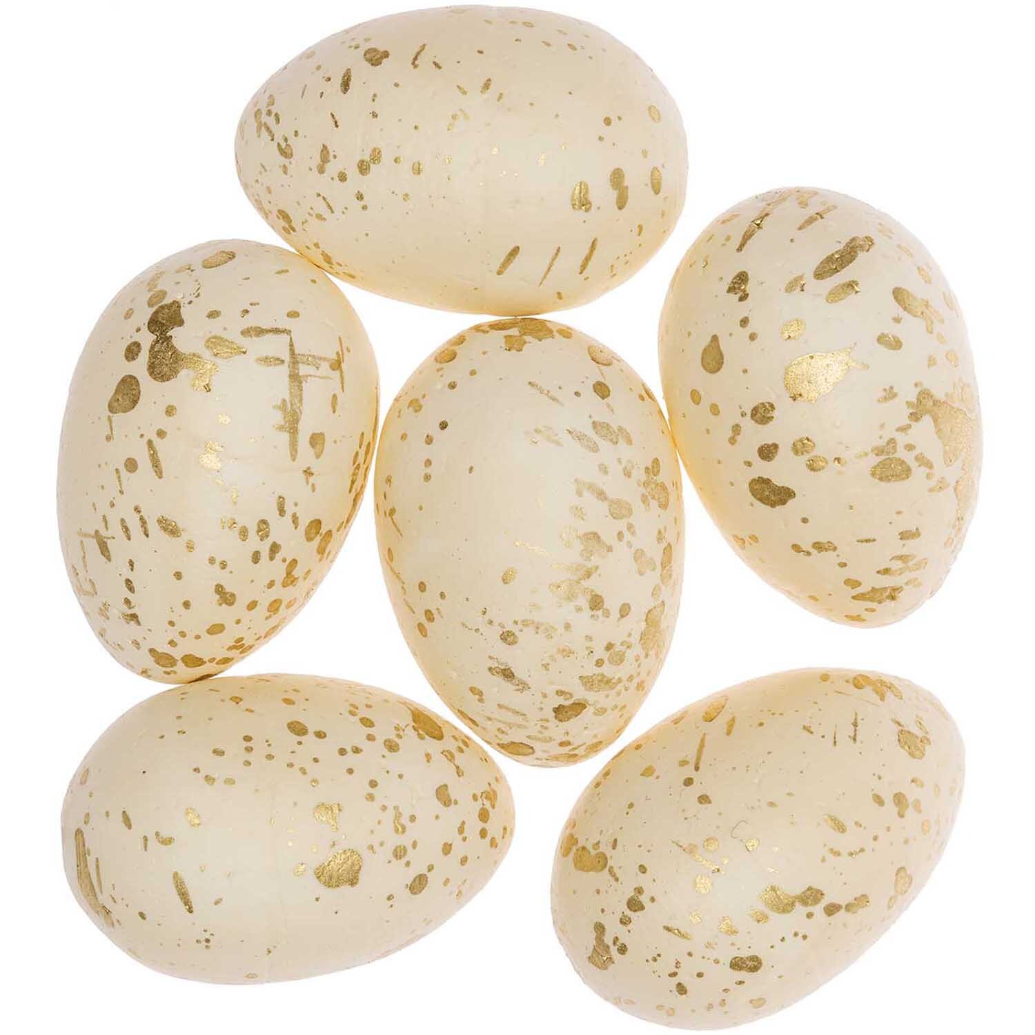 Eier creme-gold 6cm 6 Stück