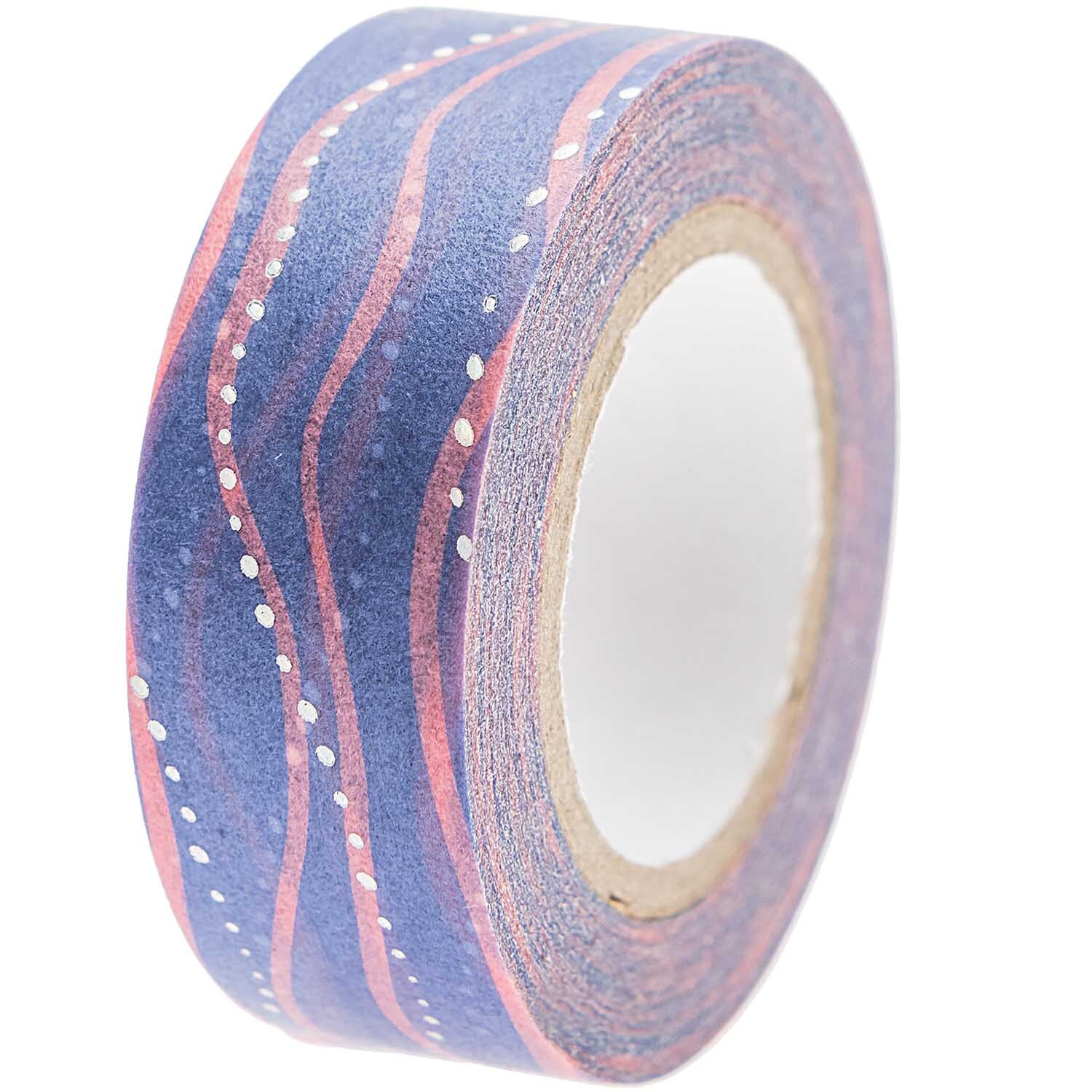 Paper Poetry Tape Mermaid Wellen blau-rosa 1,5cm 10m