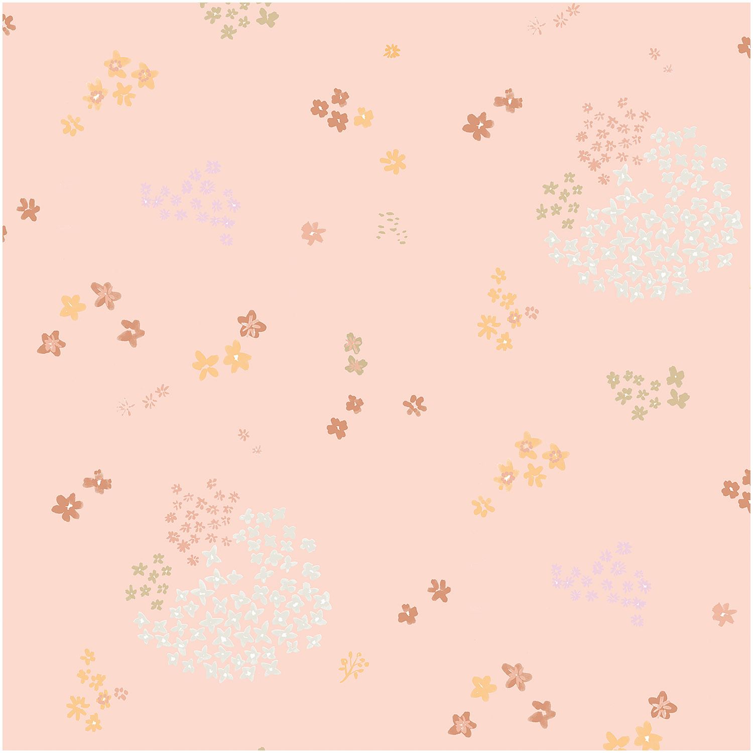 Druckstoff Crafted Nature Blumen rosa-metallic 140cm beschichtet