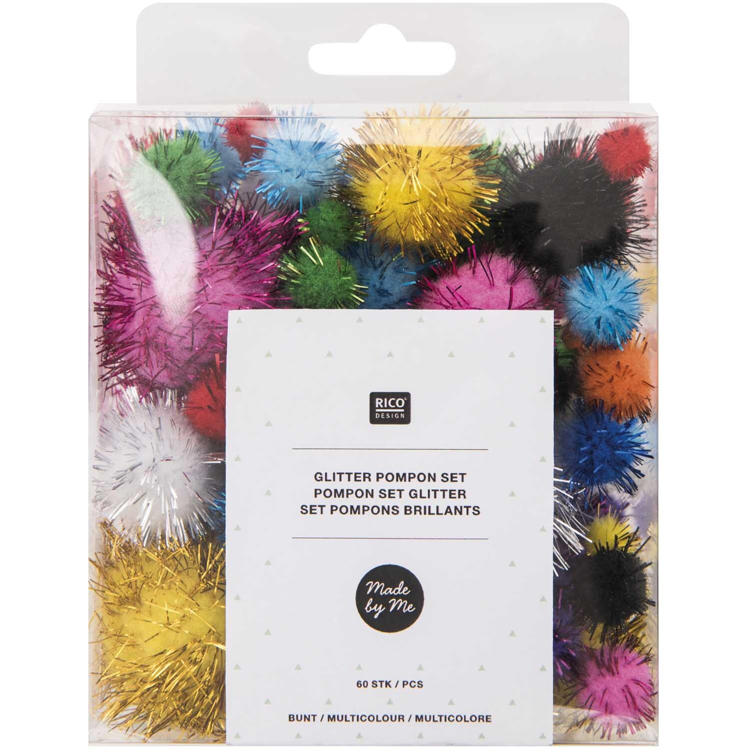 Glitter Pompons 63 Stück