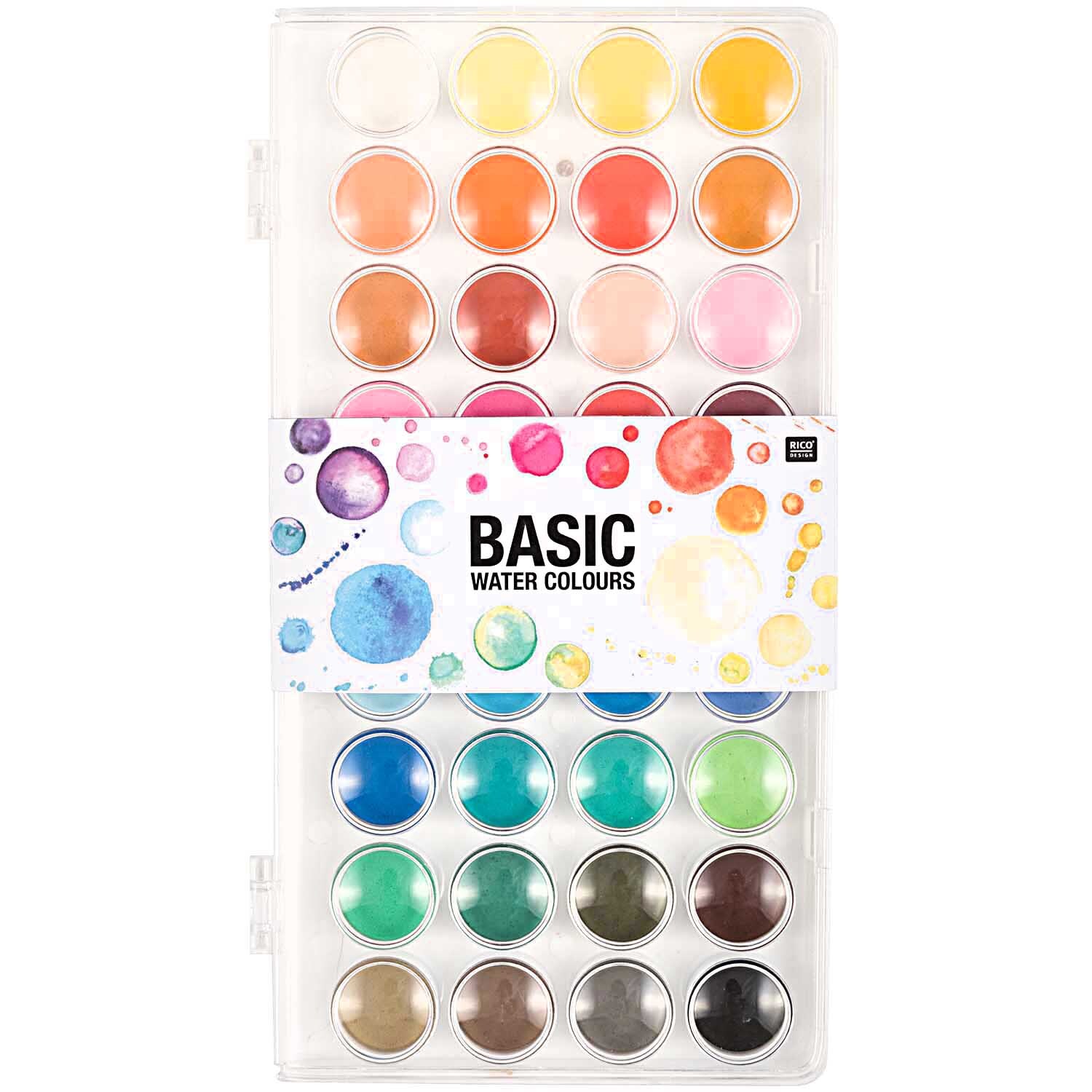 Basic Water Colours Wasserfarbkasten 36 Farben