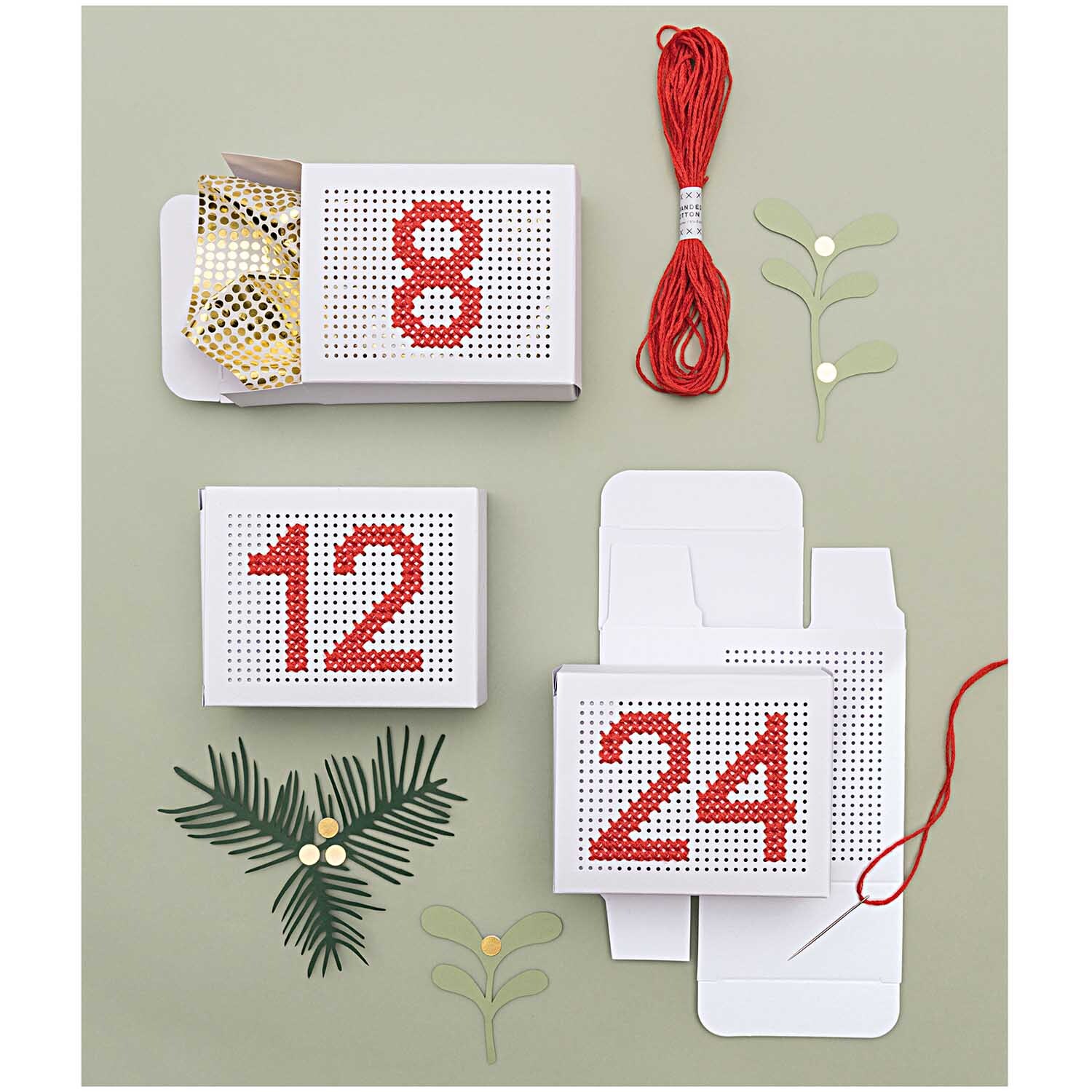 Paper Poetry Adventskalender Boxen zum Besticken