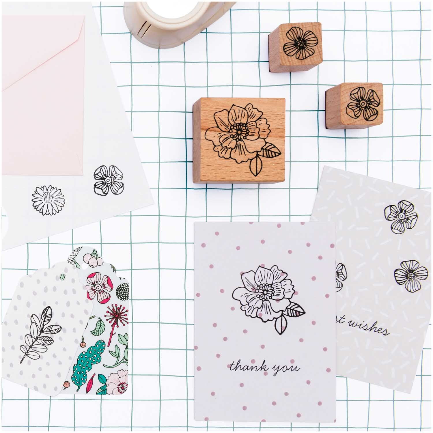 Paper Poetry Stempelset Hygge Flowers 8teilig