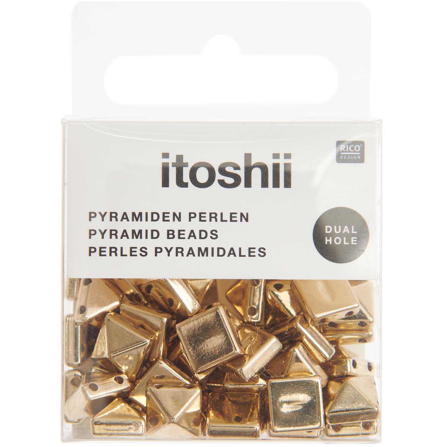 itoshii Pyramiden Perlen quadratisch gold