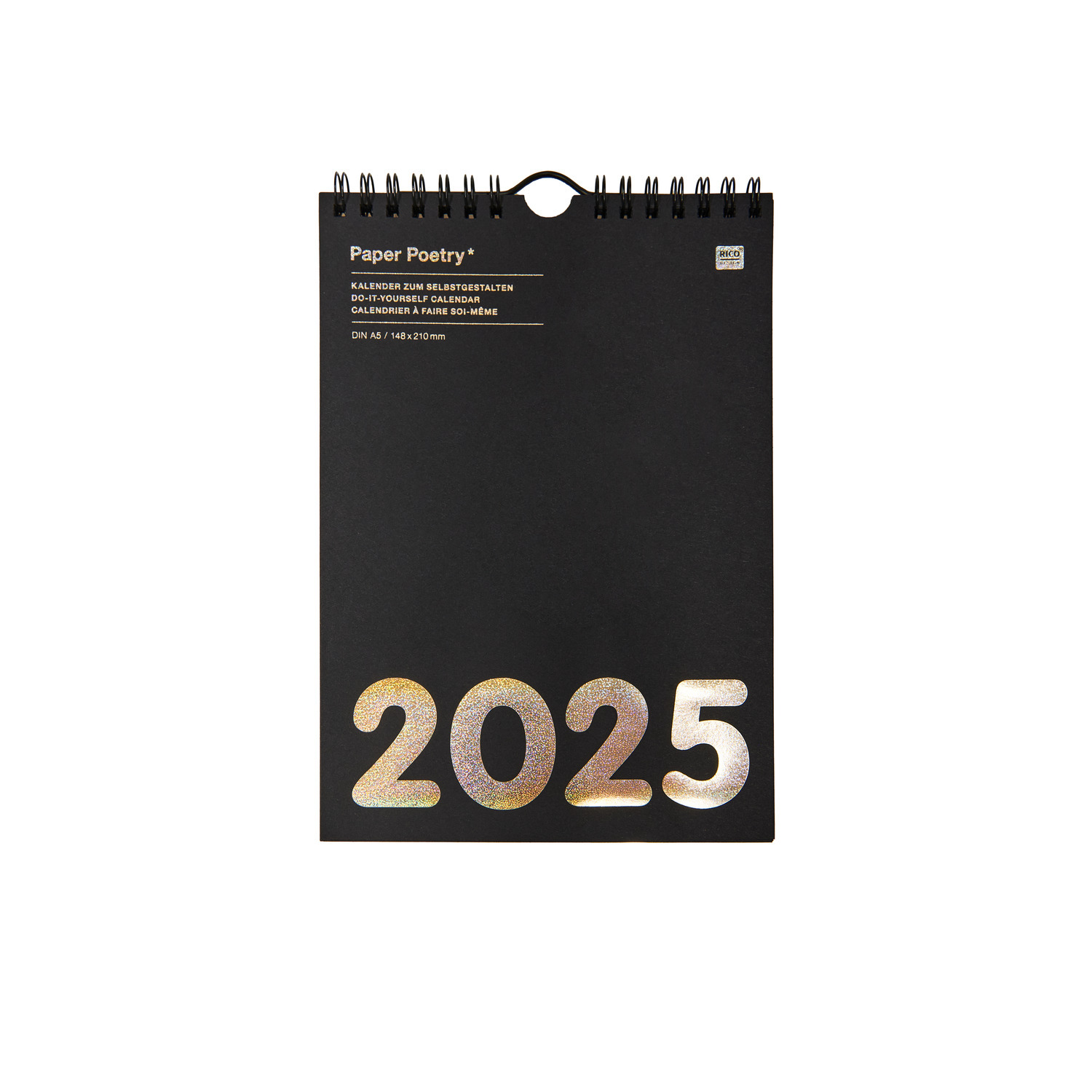 Paper Poetry Kalender 2025 schwarz DIN A5