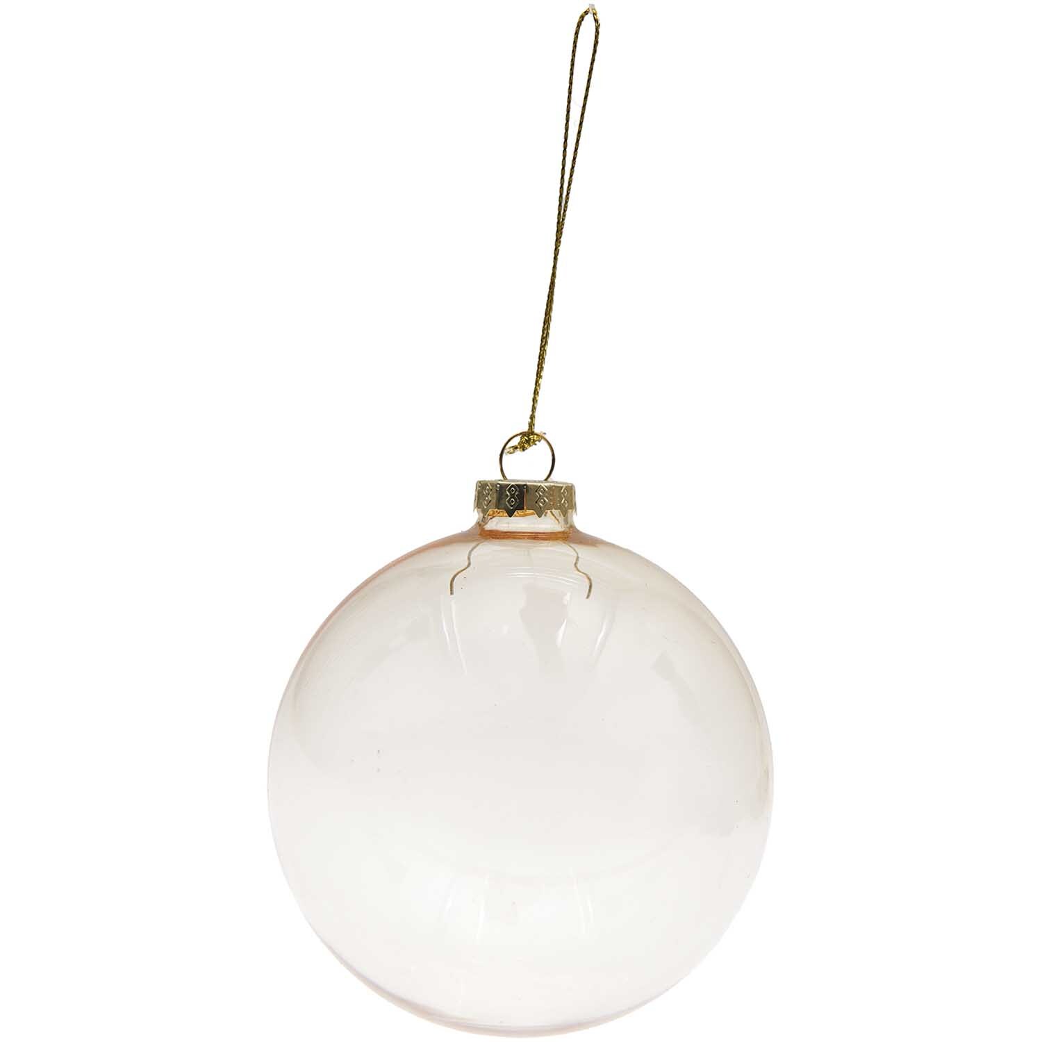 Glaskugel Baumschmuck transparent-gold 10cm