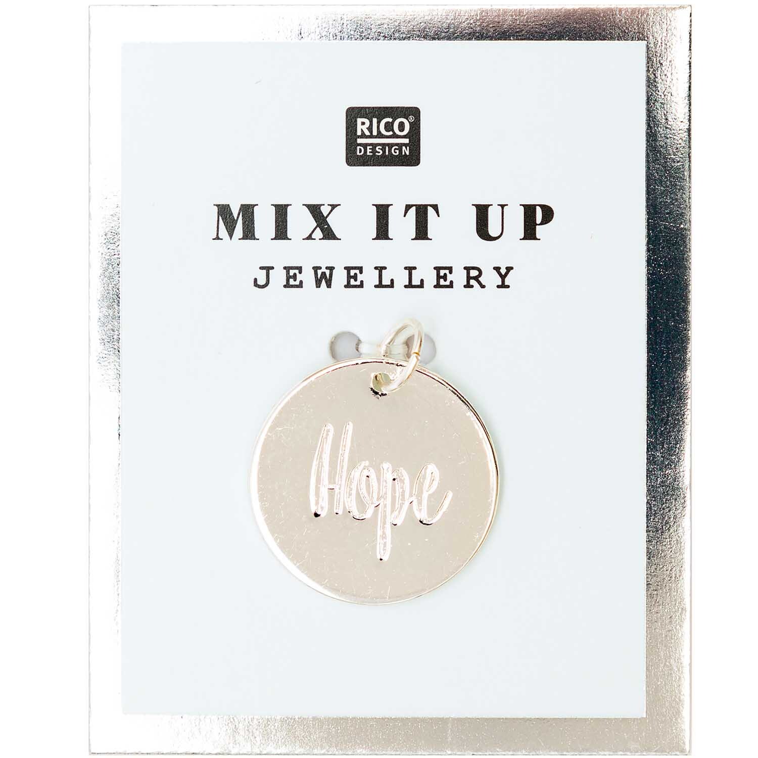 Mix it Up - Jewellery Anhänger Scheibe Hope silber Ø17mm