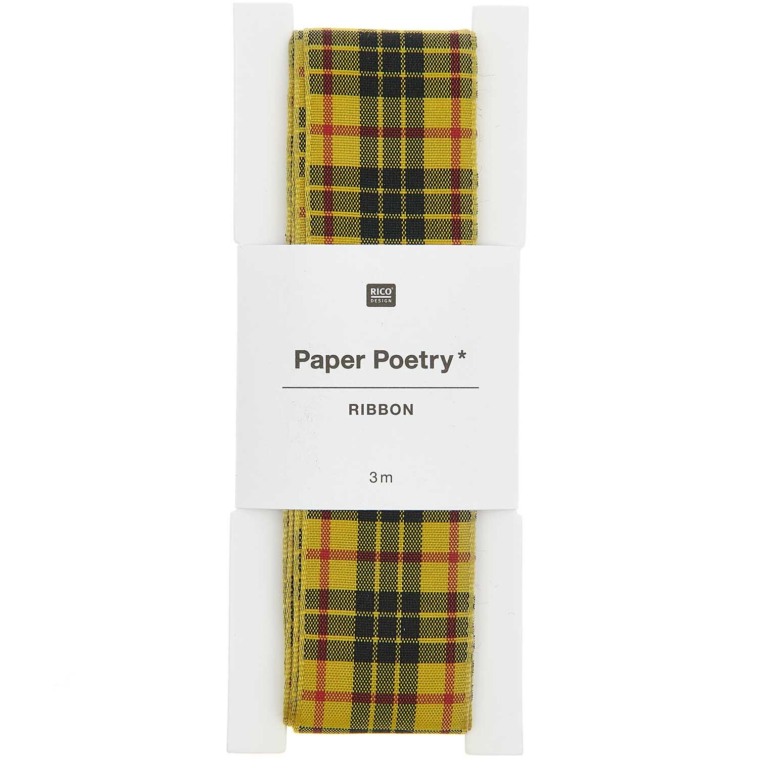 Paper Poetry Karoband gelb-rot-schwarz 25mm 3m