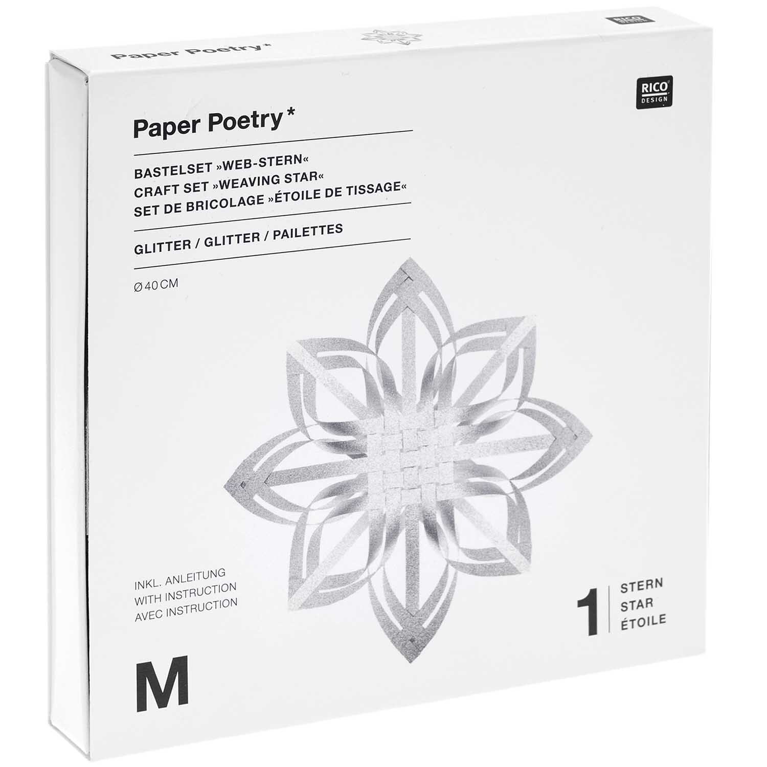 Paper Poetry Web-Stern Größe M 270g/m2