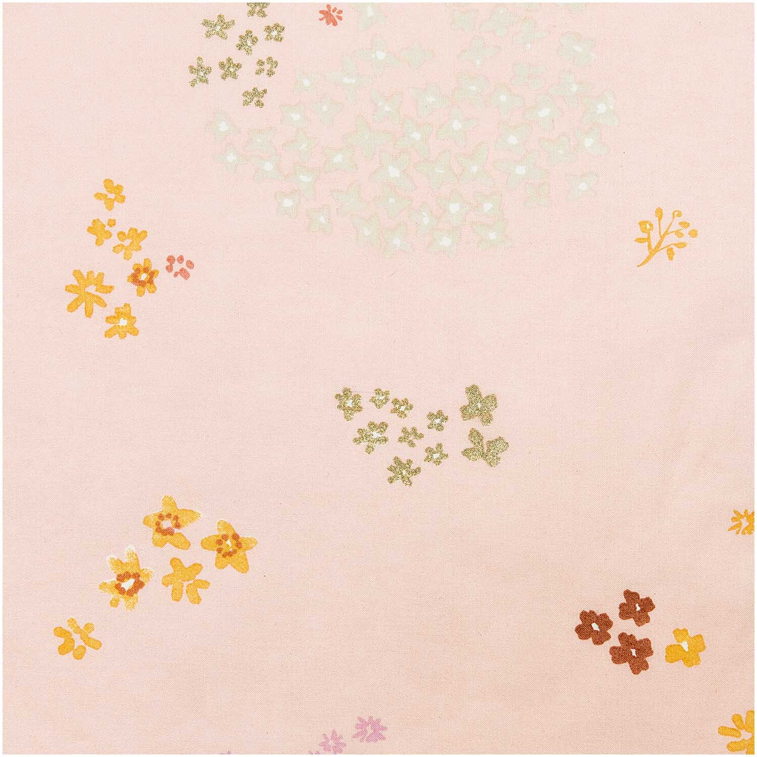 Druckstoff Crafted Nature Blumen rosa-metallic 140cm beschichtet