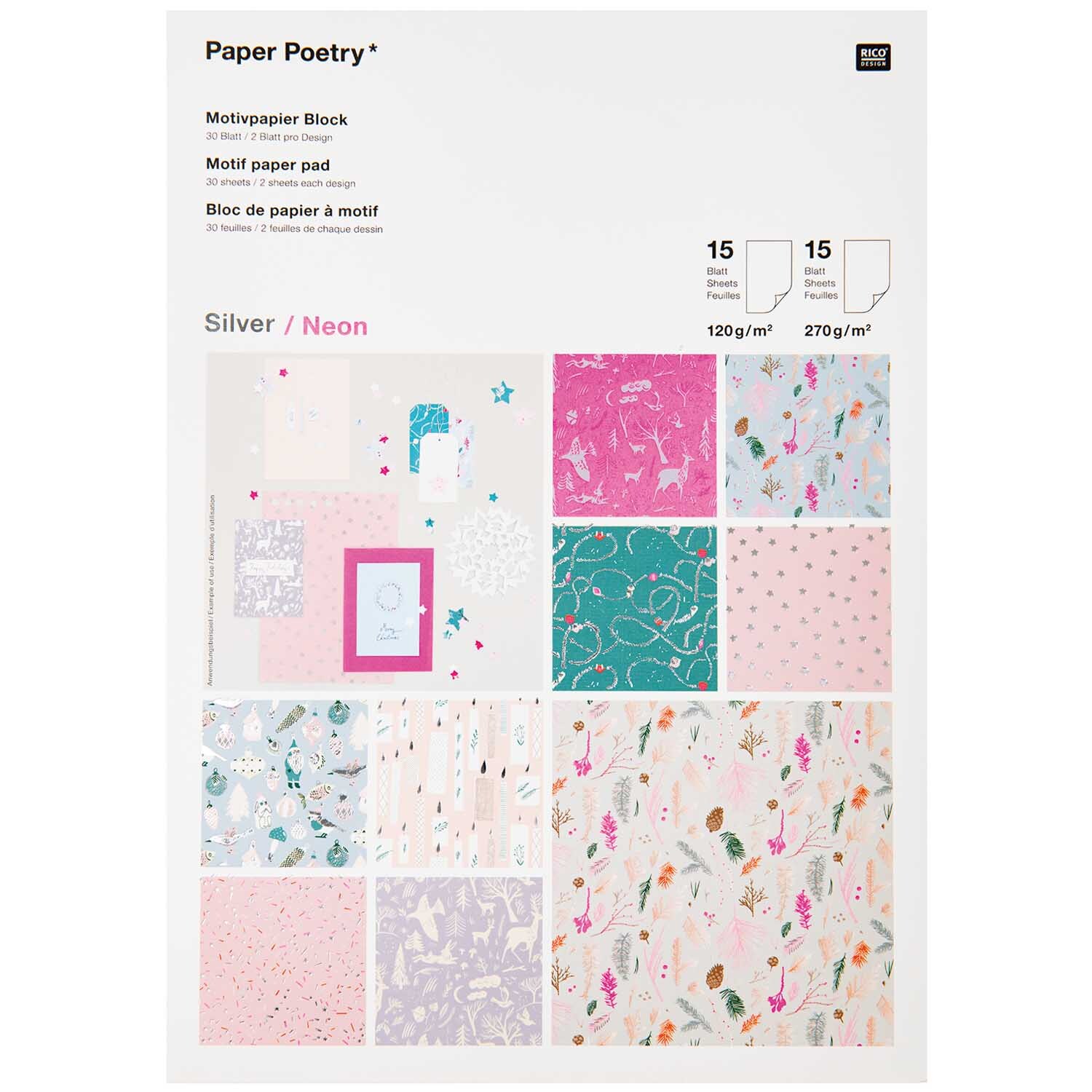 Paper Poetry Motivpapier Nostalgic Christmas pastell 30 Blatt