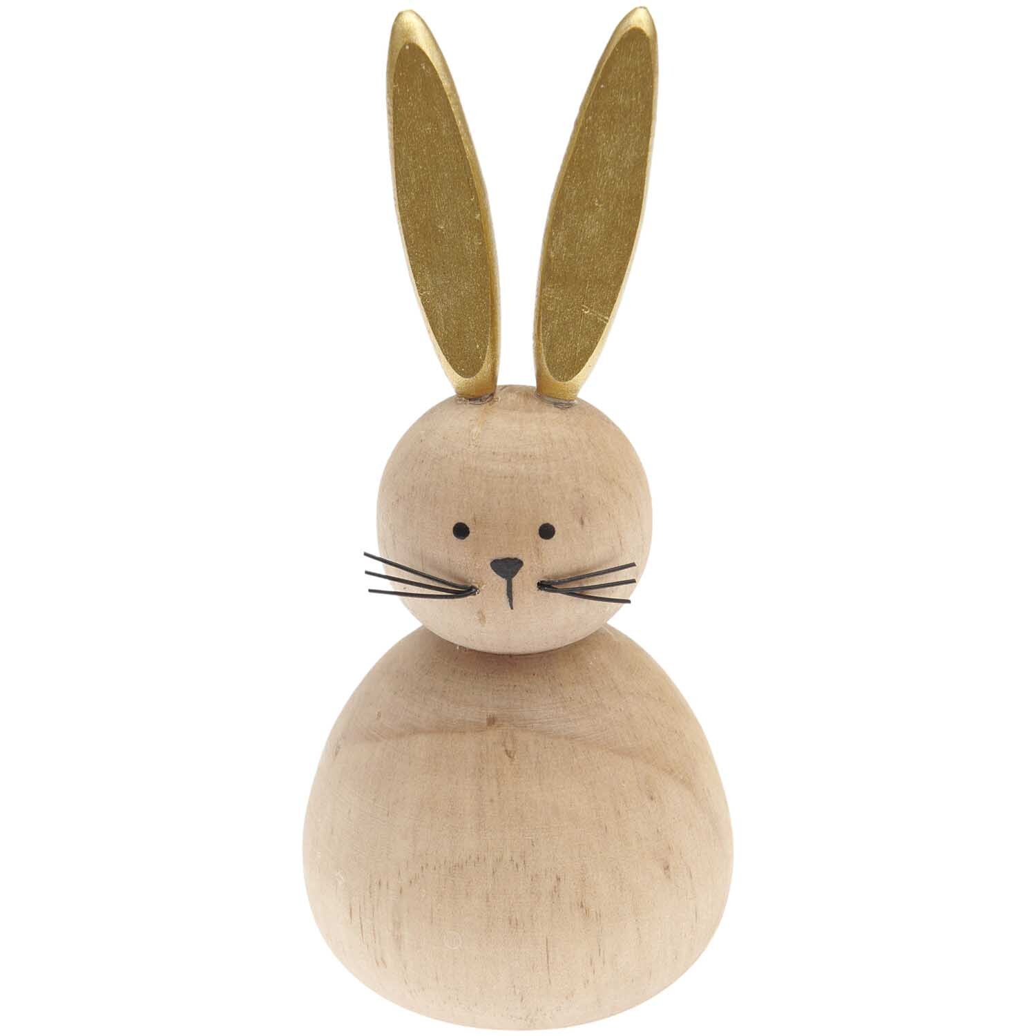 Holzfigur Hase Natur