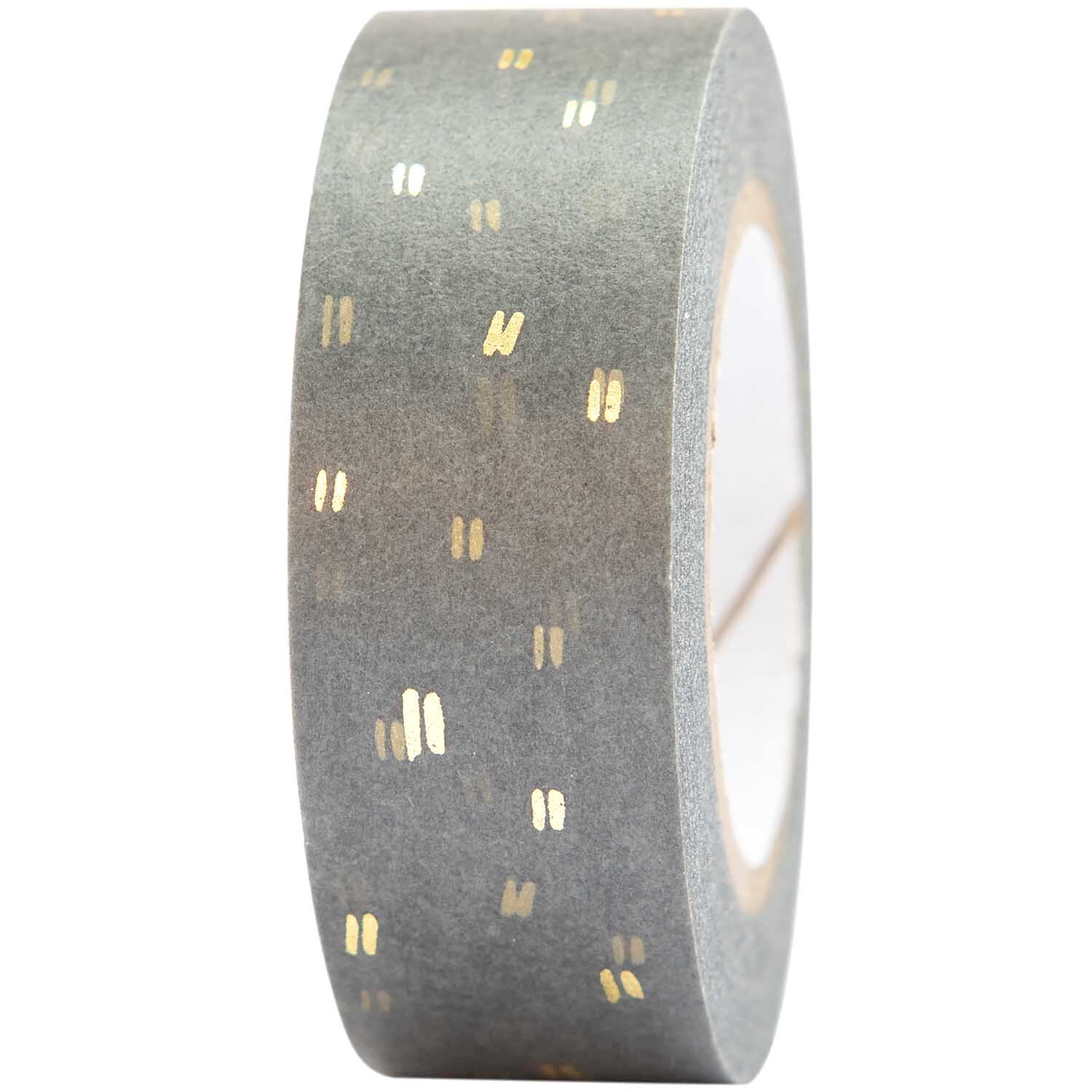 Paper Poetry Tape Struktur grau-gold 1,5cm 10m