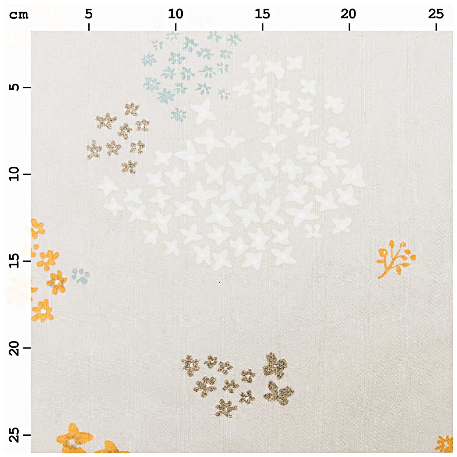 Druckstoff Crafted Nature Blumen grau-metallic 140cm beschichtet