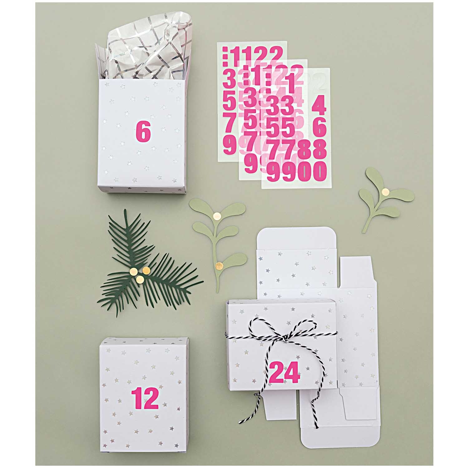 Paper Poetry Adventskalender Boxen Set 24teilig