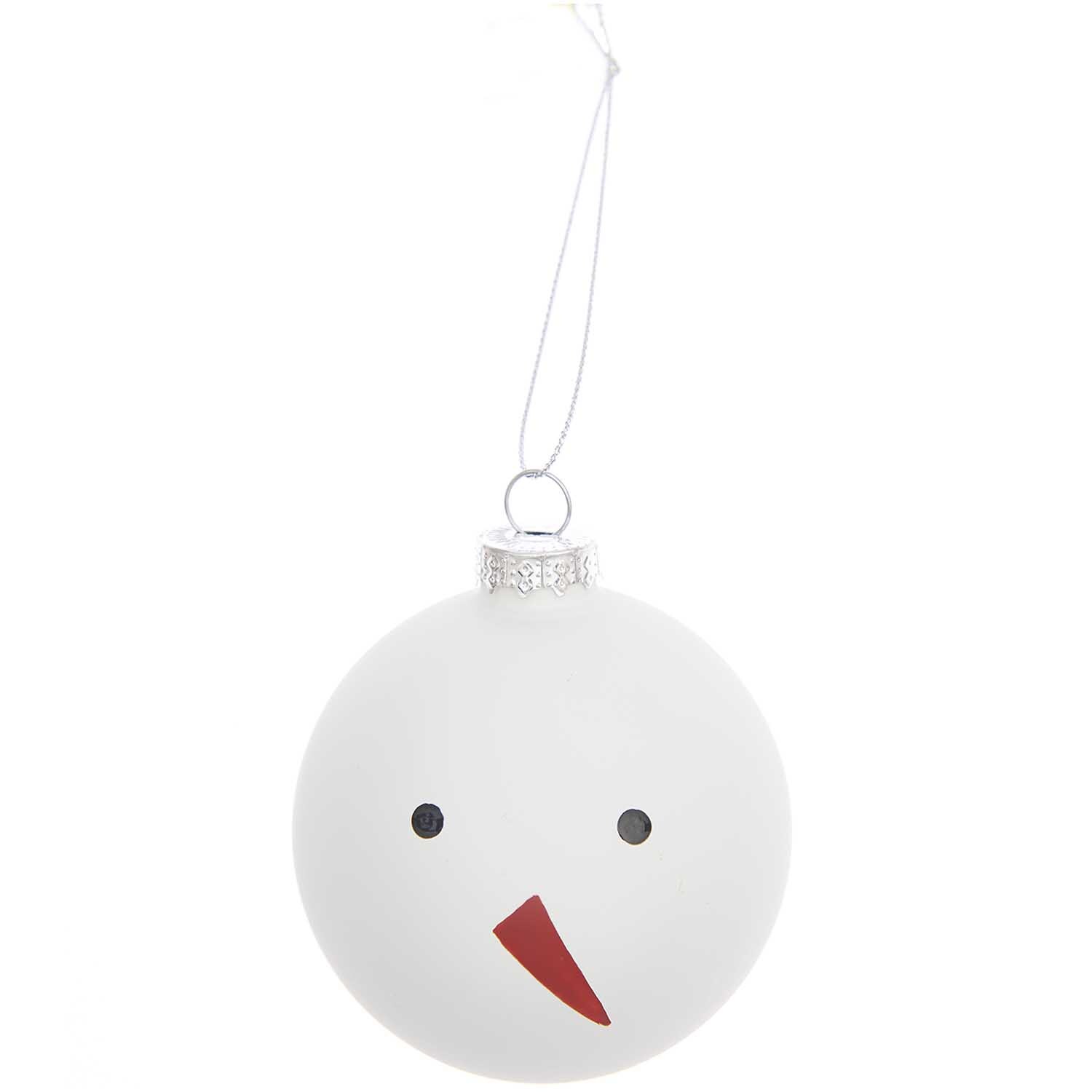 Glaskugel Baumschmuck Schneemann 8cm