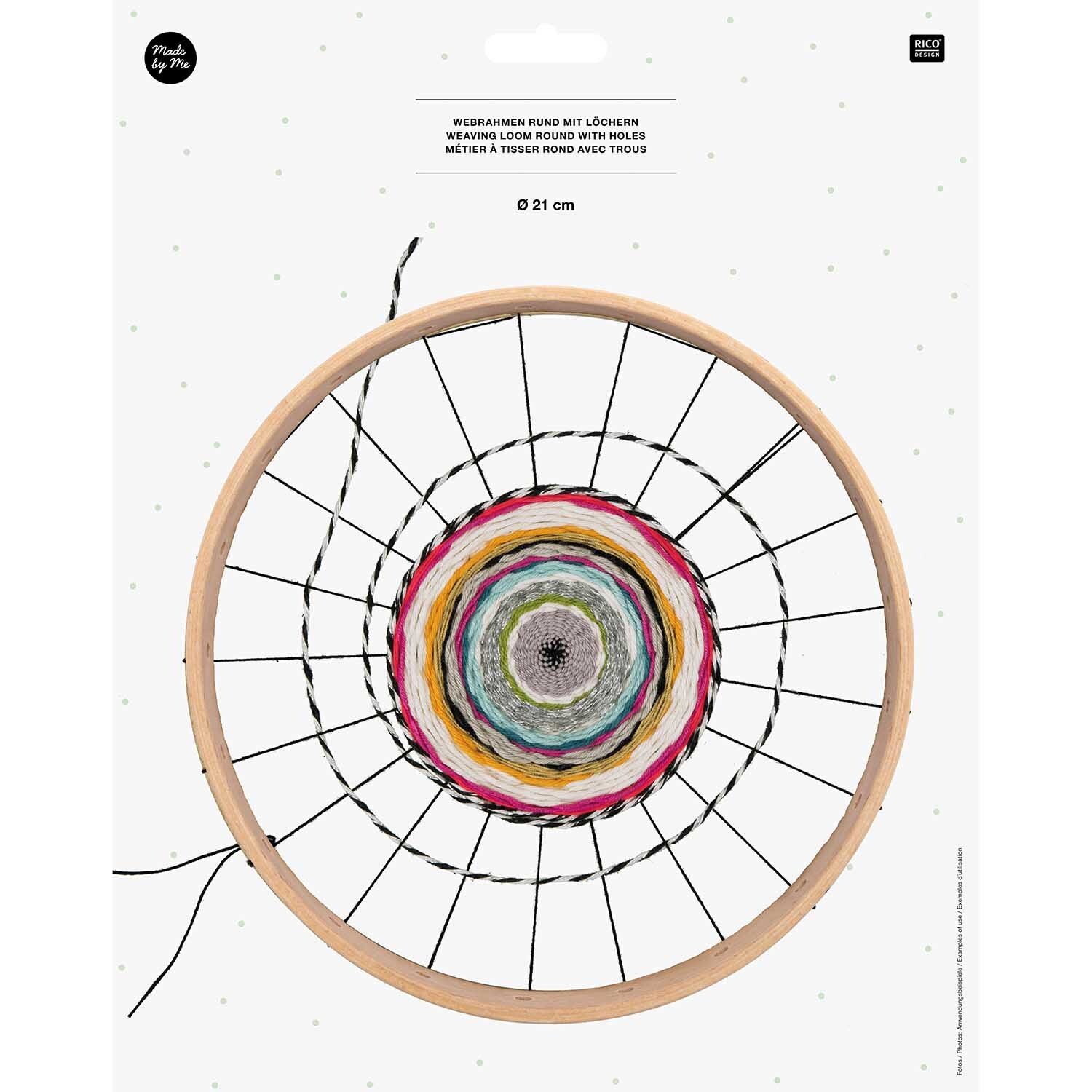 Webrahmen rund mit Löchern 21cm