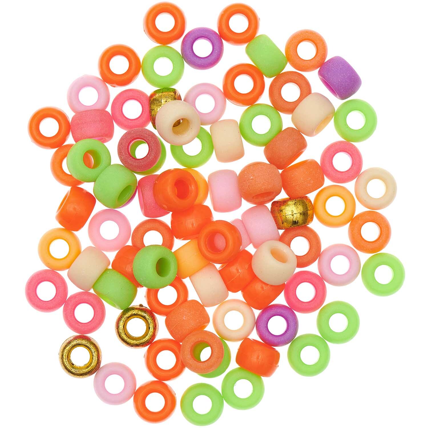 itoshii - Ponii Beads Neon Mix 9x6mm 80 Stück