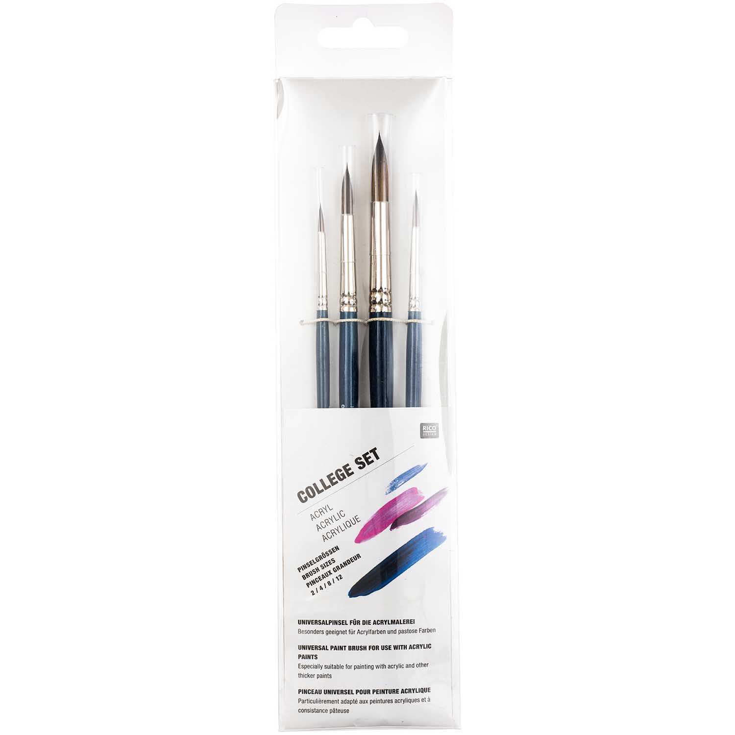 Pinsel Art School Acryl Set 4teilig