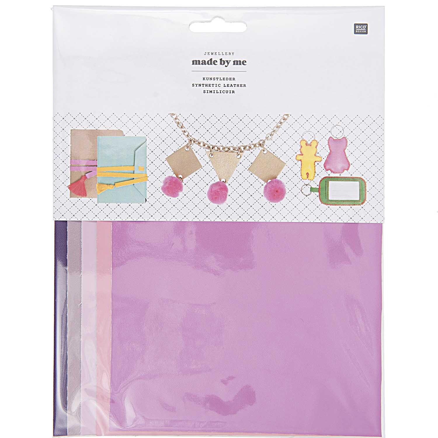 Kunstleder Set Girly 14,8x21cm 5 Stück