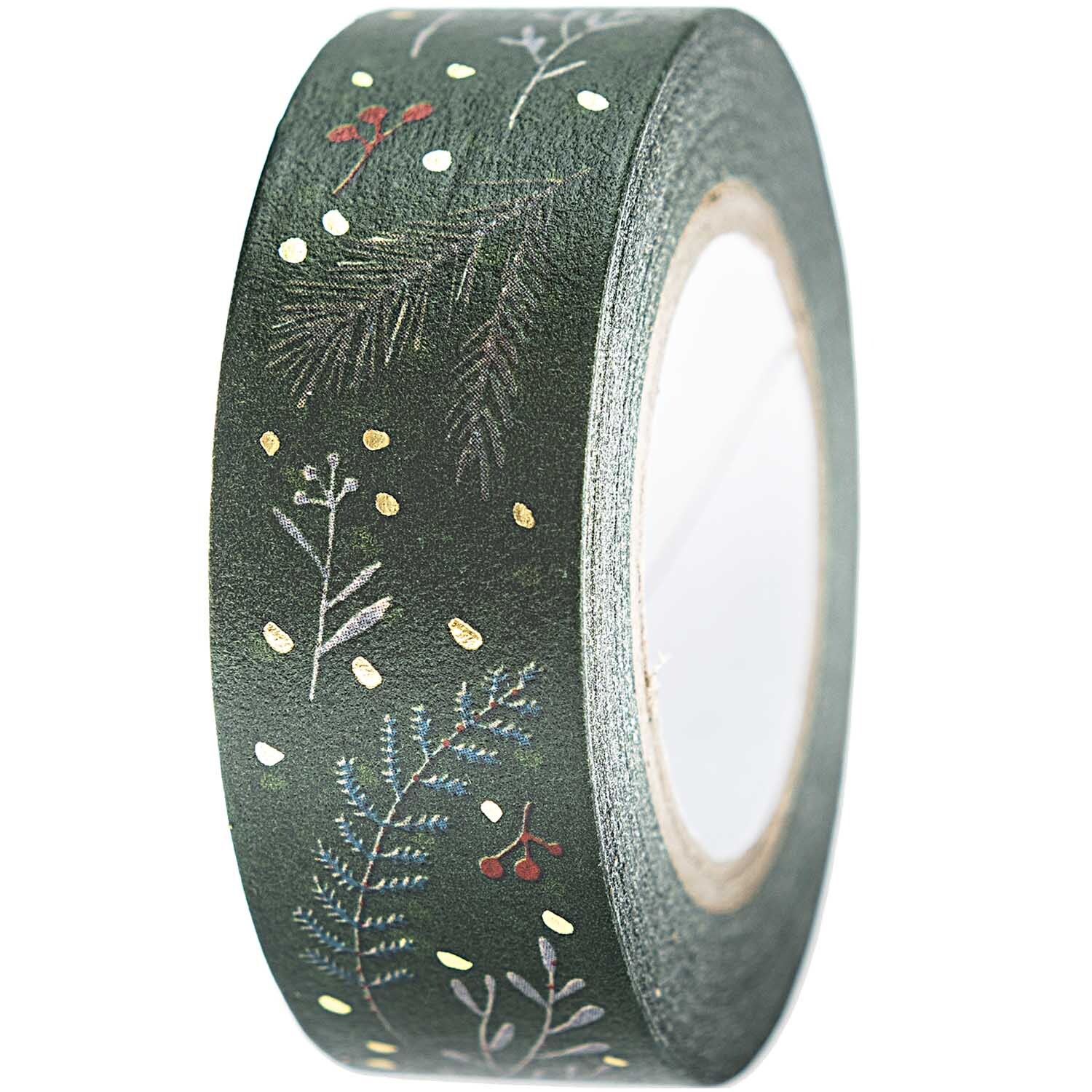 Paper Poetry Tape Nostalgic Christmas Zweige grün 1,5cm 10m