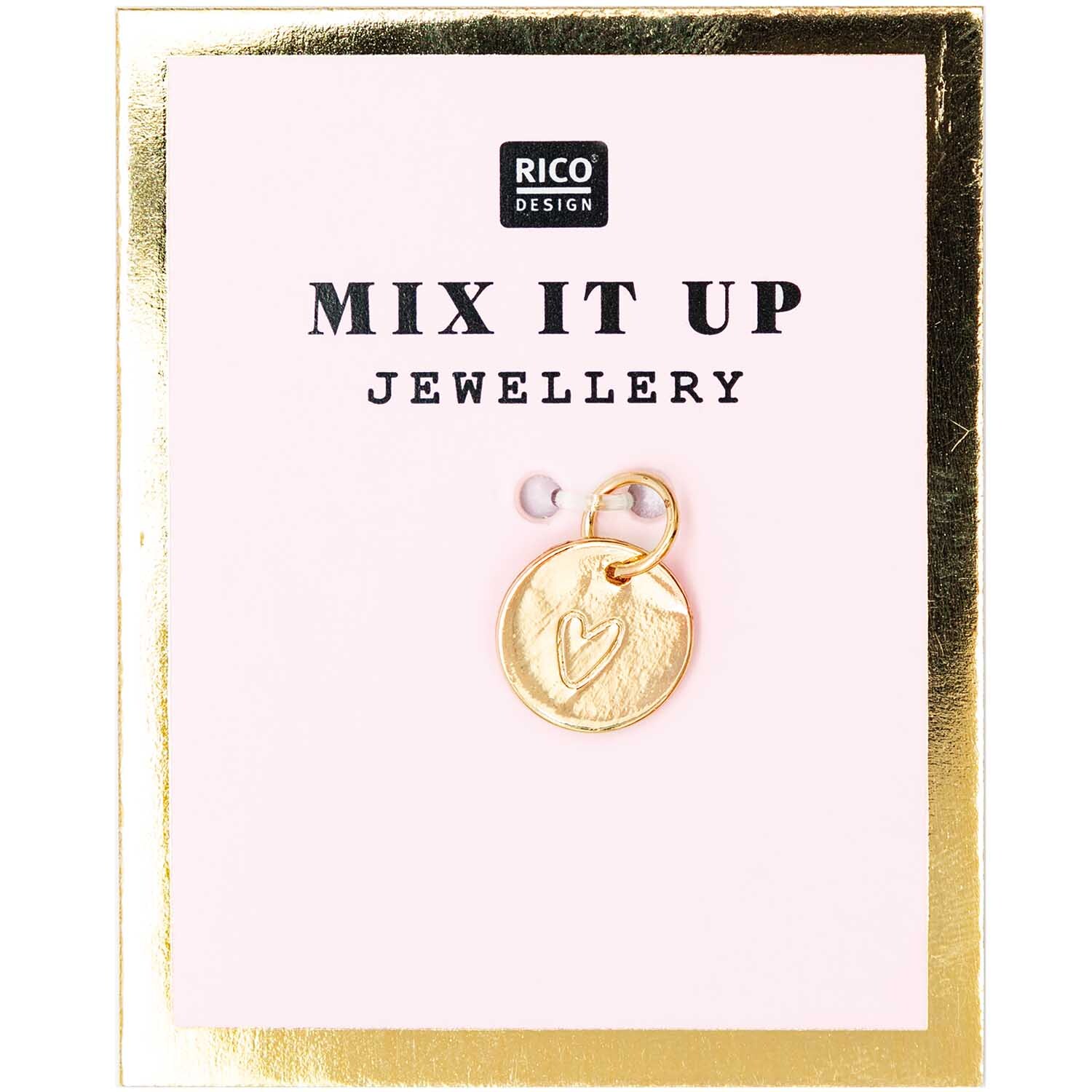 Mix it Up - Jewellery Anhänger Scheibe Herz gold 9mm