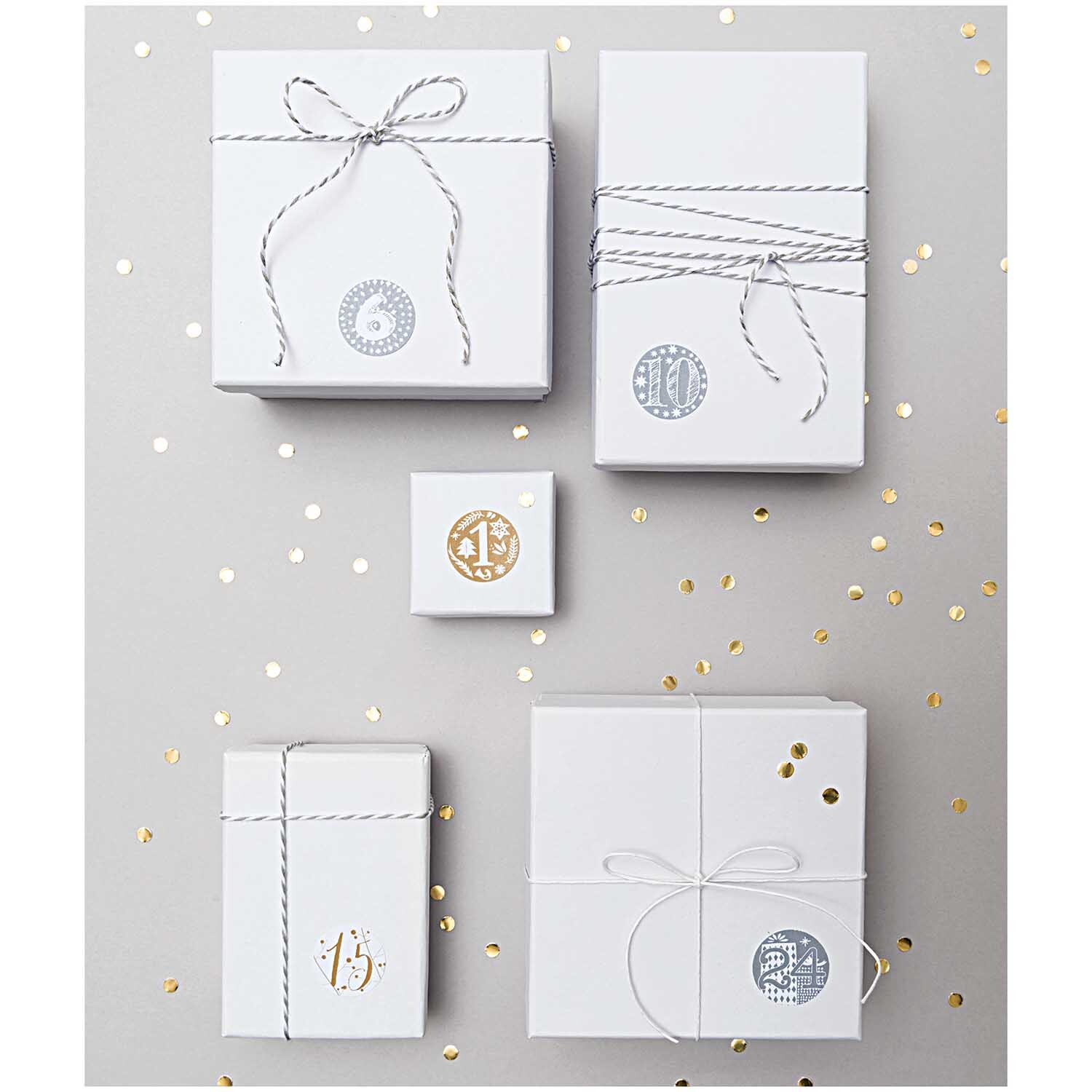 Paper Poetry Adventskalender Sticker gold-silber 24 Stück