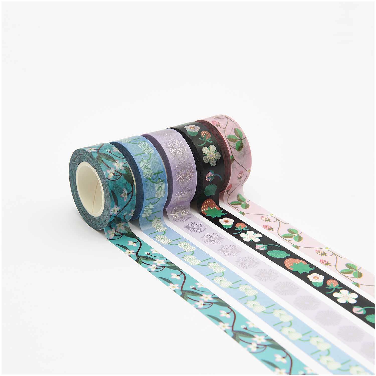 Paper Poetry Tape Set Floral 15mm 10m 5-teilig